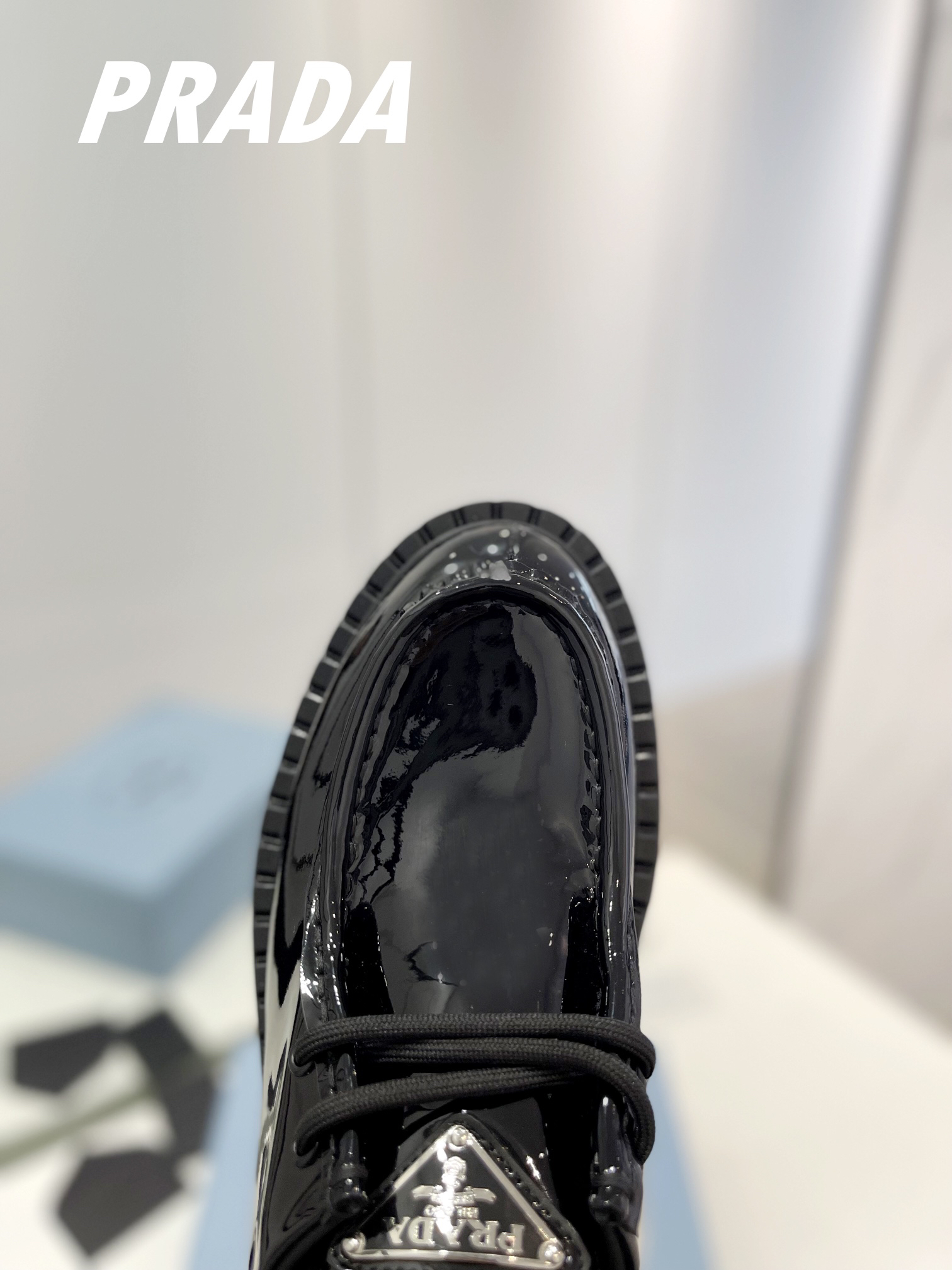 Prada men's leather shoes-3