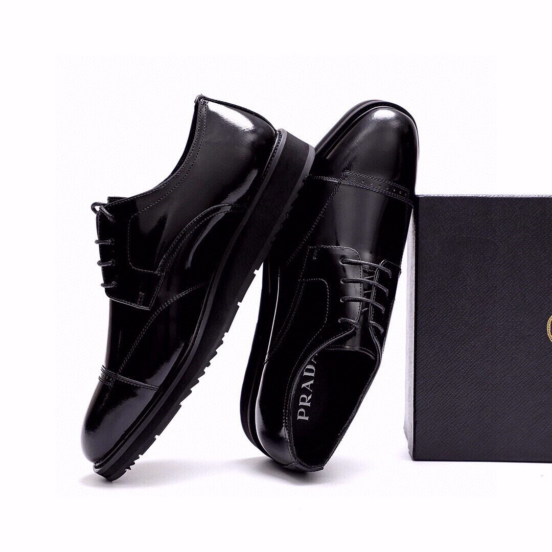 Prada men's leather shoes-26