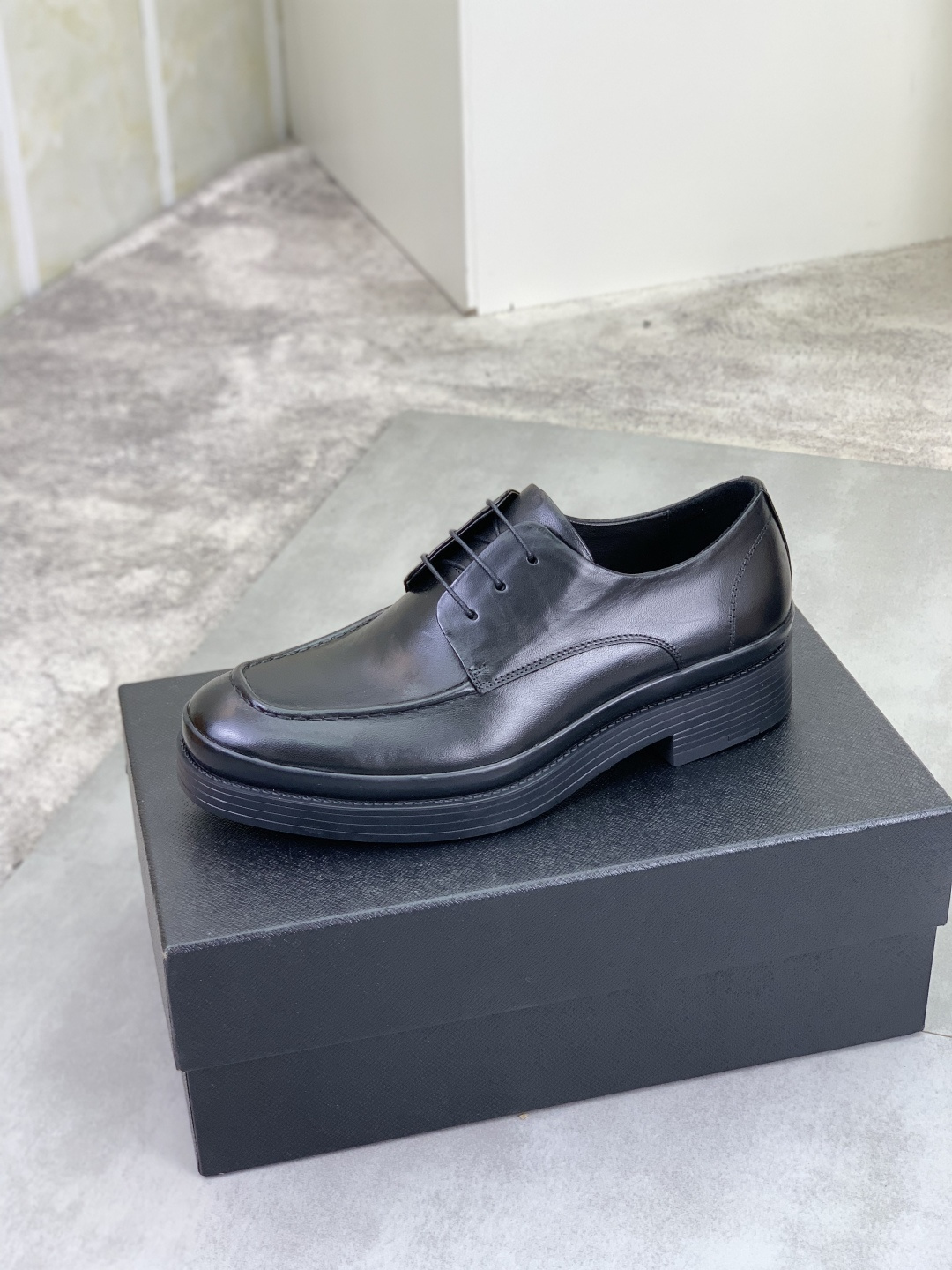 Prada men's leather shoes-14