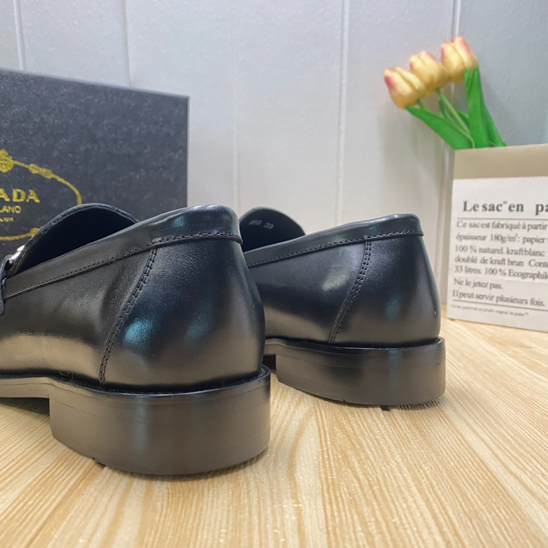 Prada men's leather shoes-5
