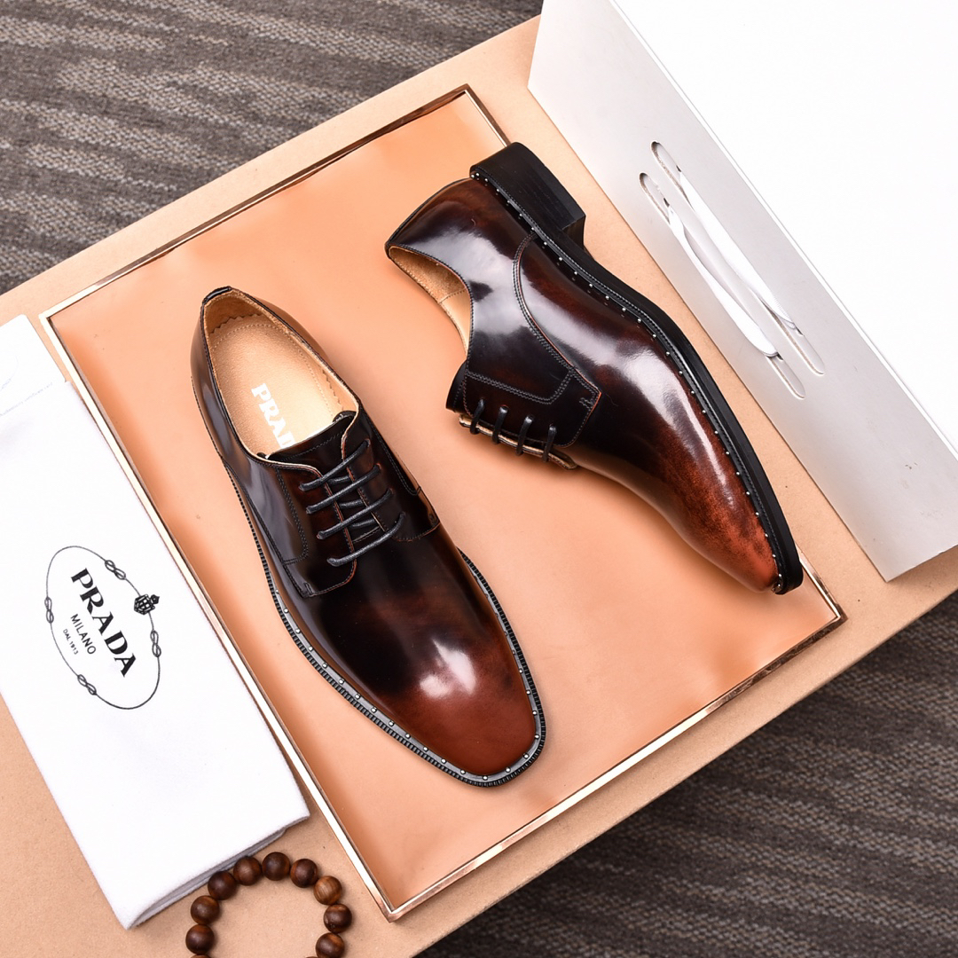 Prada men's leather shoes-62