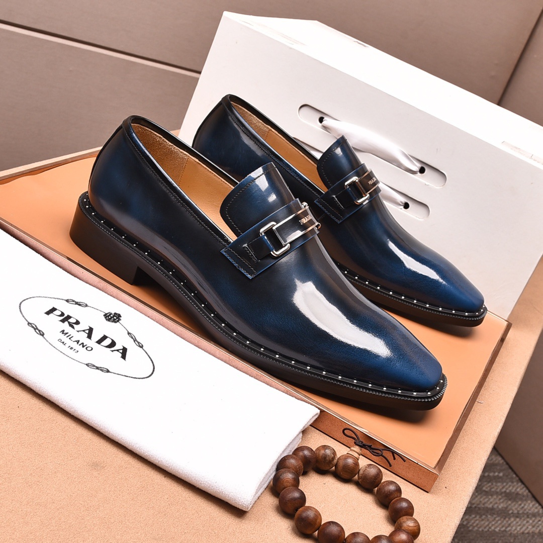 Prada men's leather shoes-42