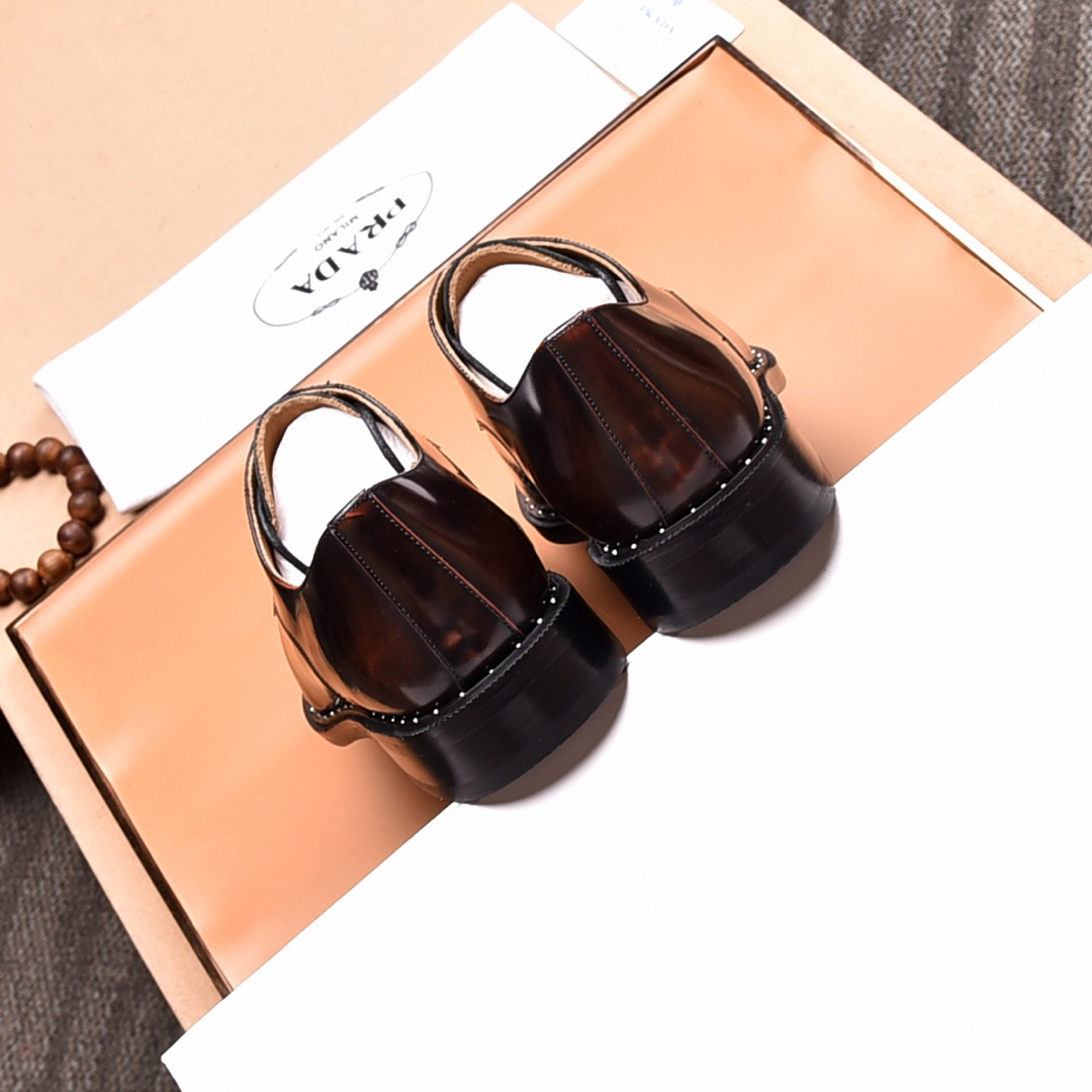 Prada men's leather shoes-62