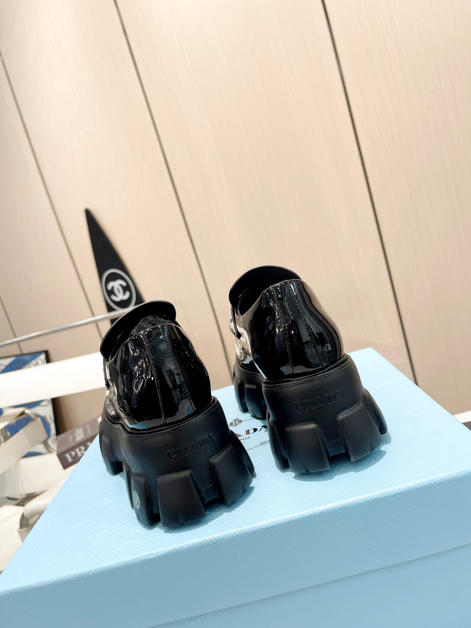 Prada women's leather shoes-8