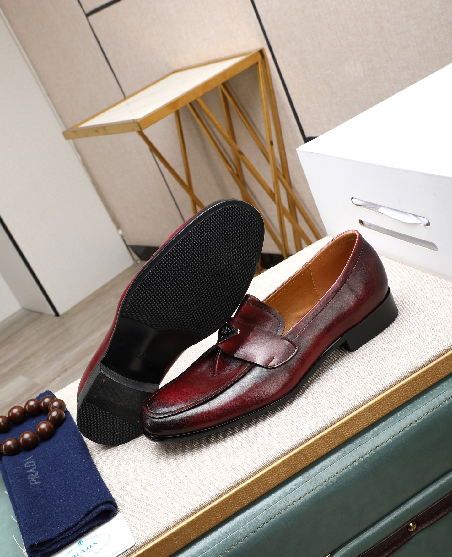 Prada men's leather shoes-60