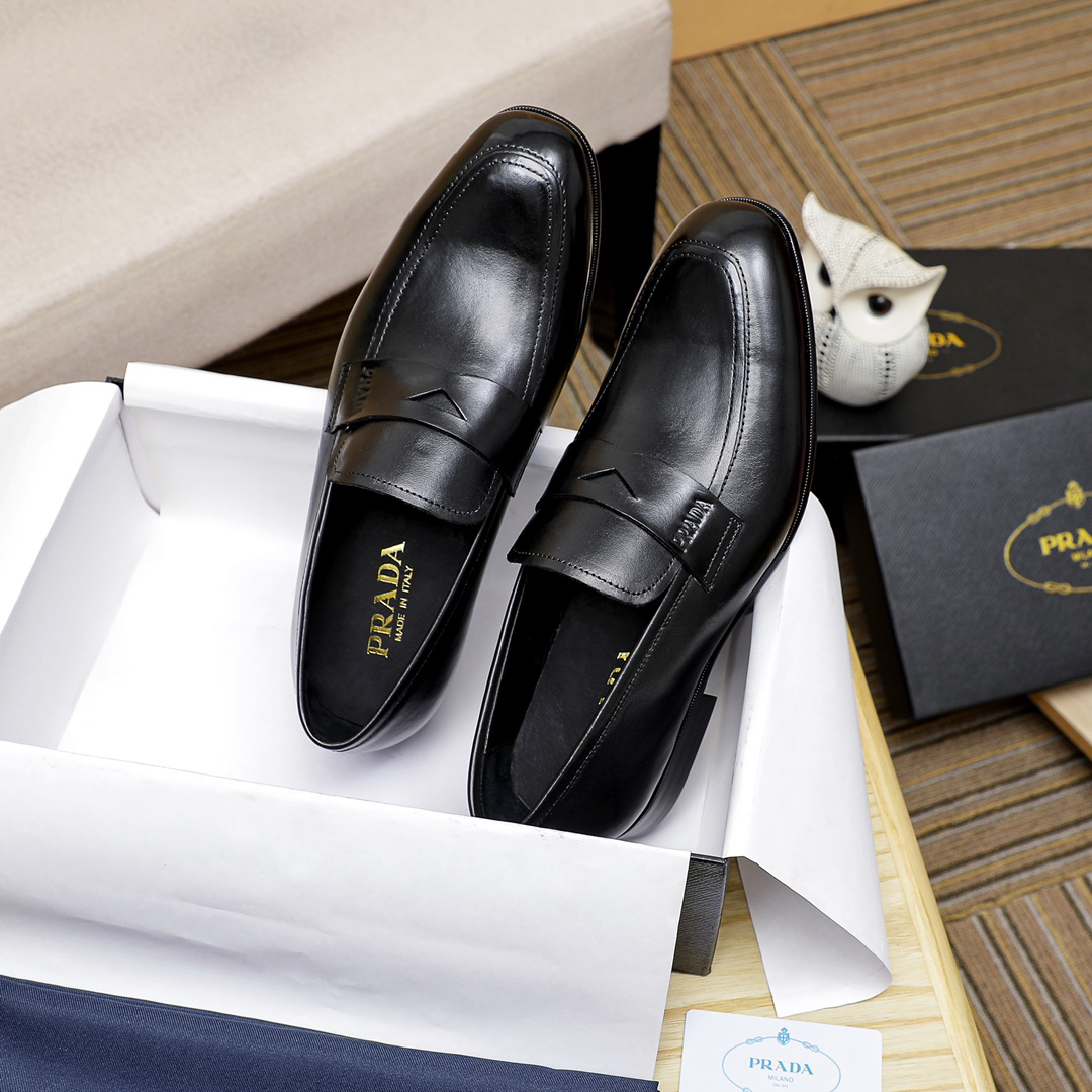 Prada men's leather shoes-82