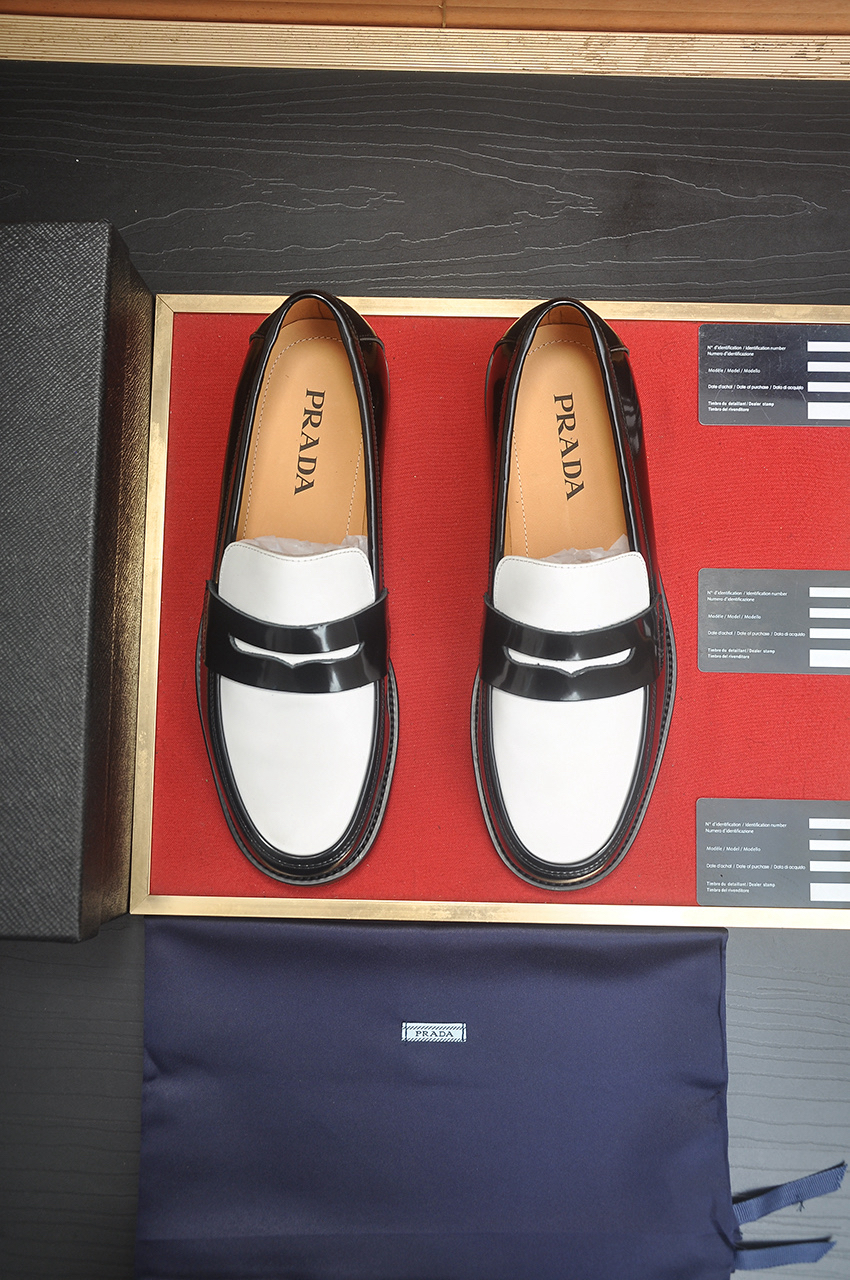 Prada men's leather shoes-51