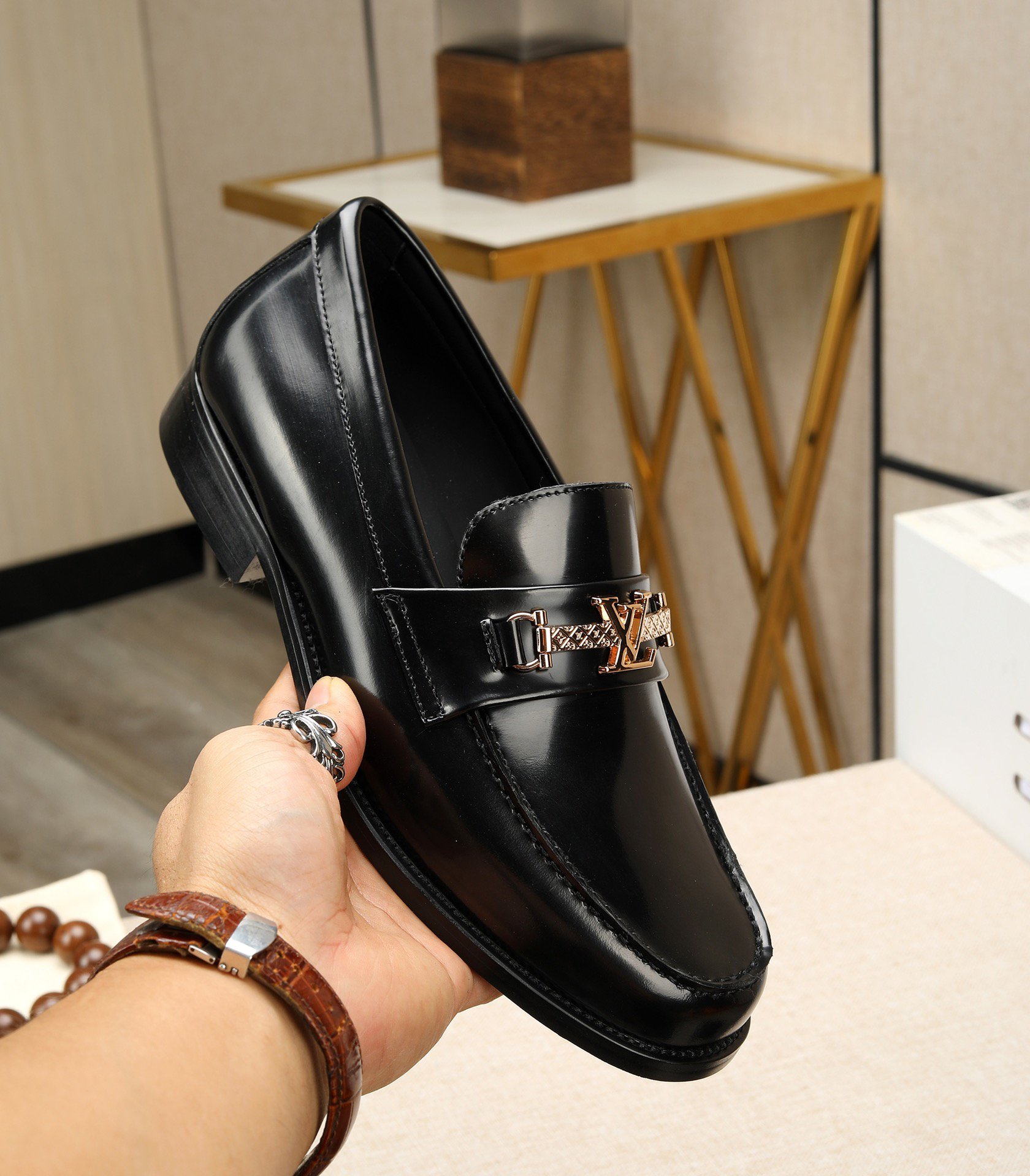 LV men's leather shoes-47