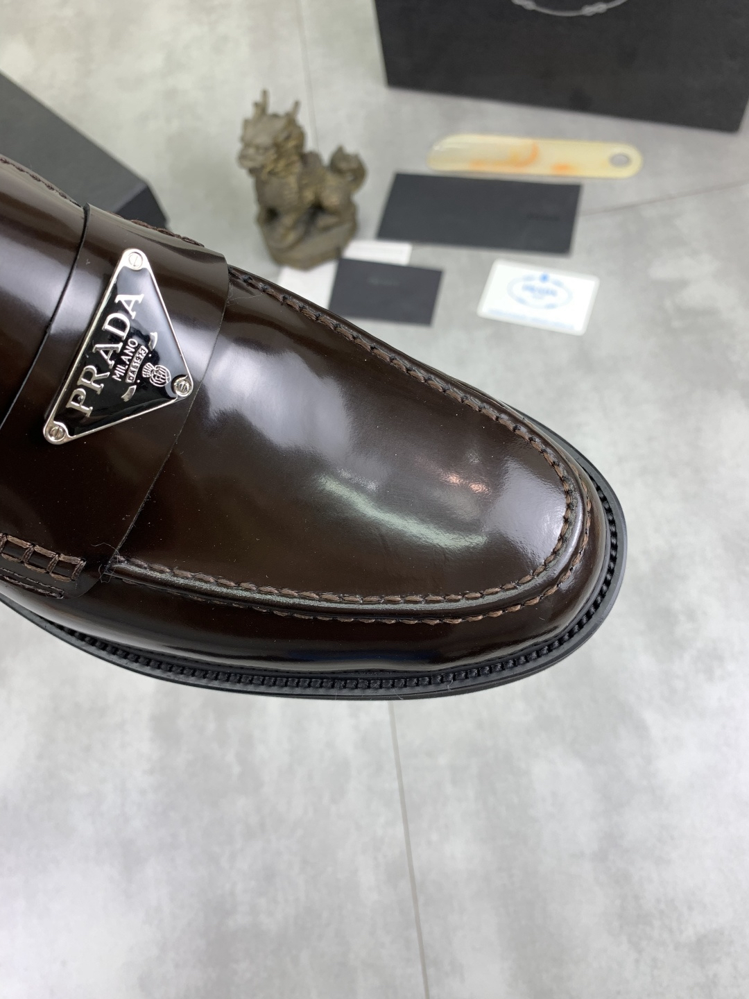 Prada men's leather shoes-22