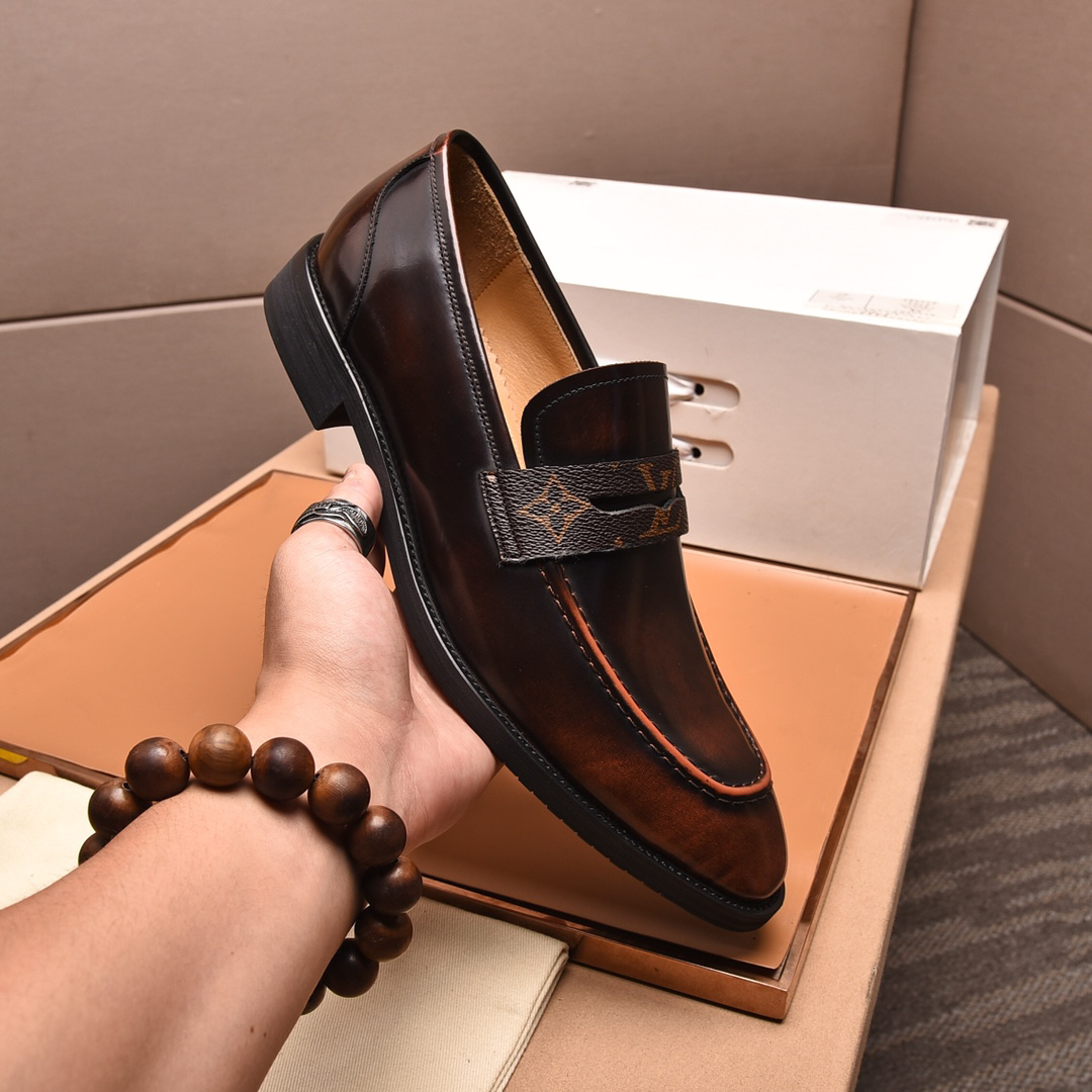LV men's leather shoes-45