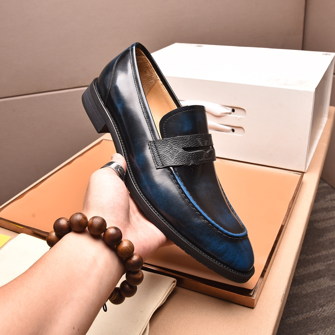 LV men's leather shoes-43