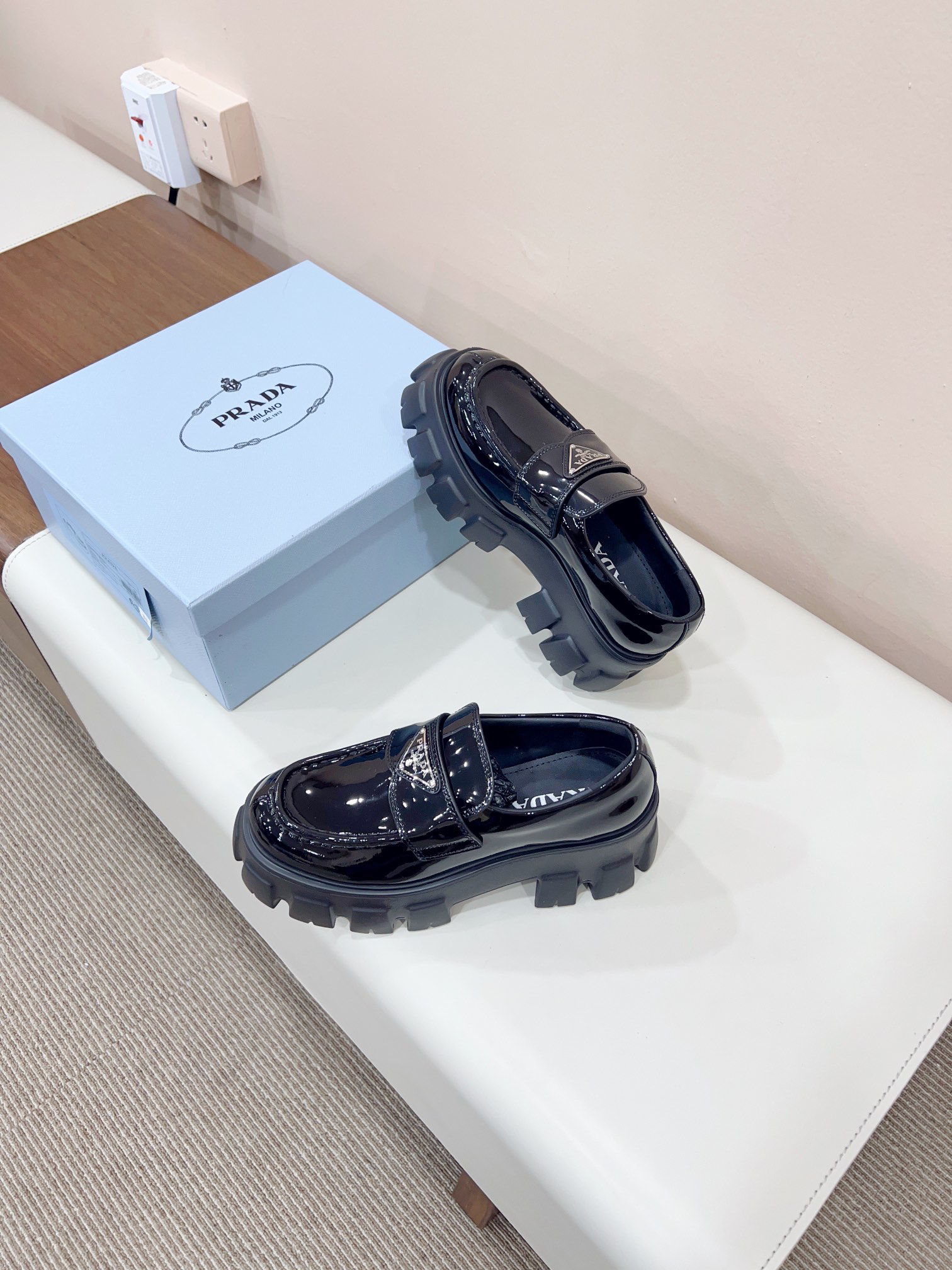 Prada men's leather shoes-47