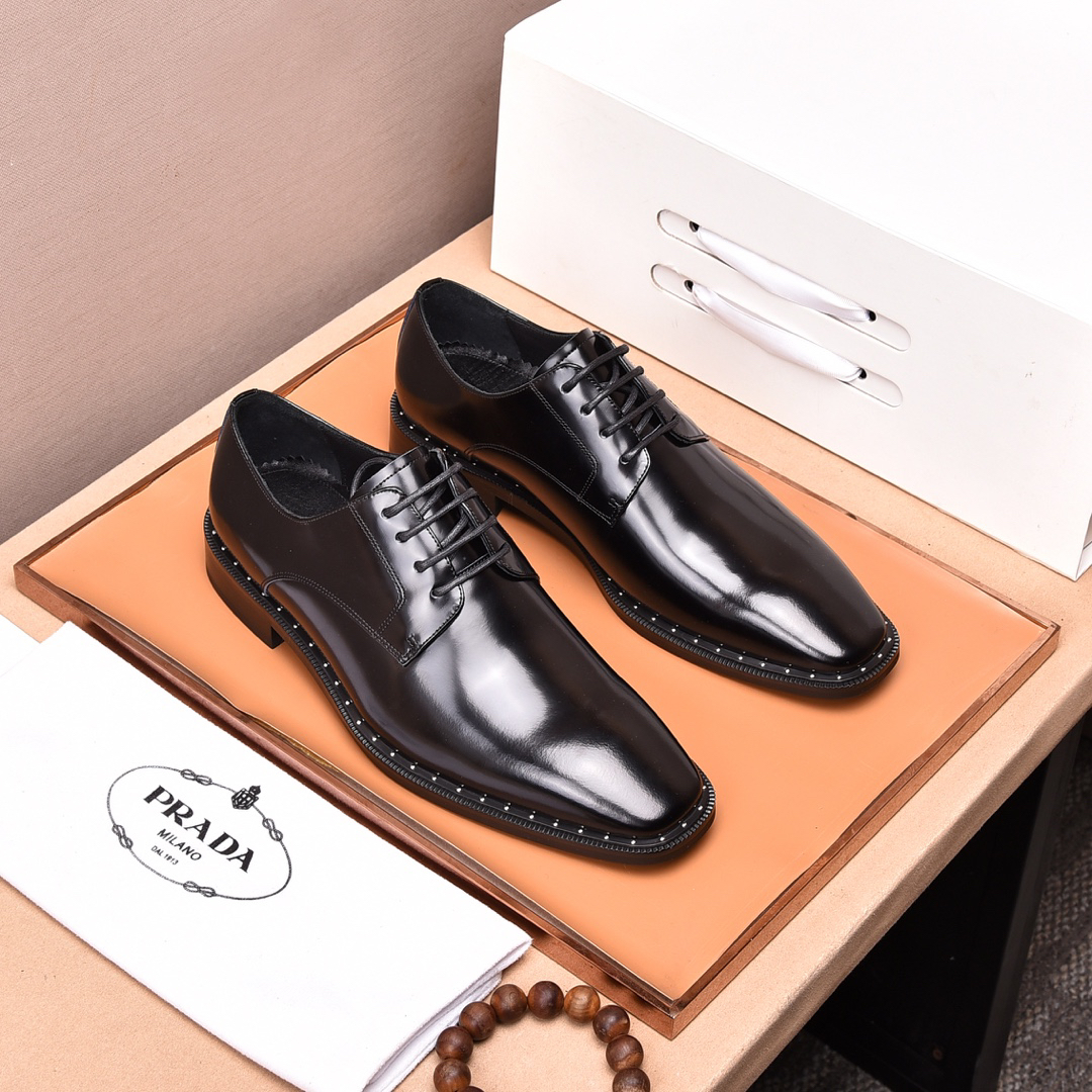 Prada men's leather shoes-70