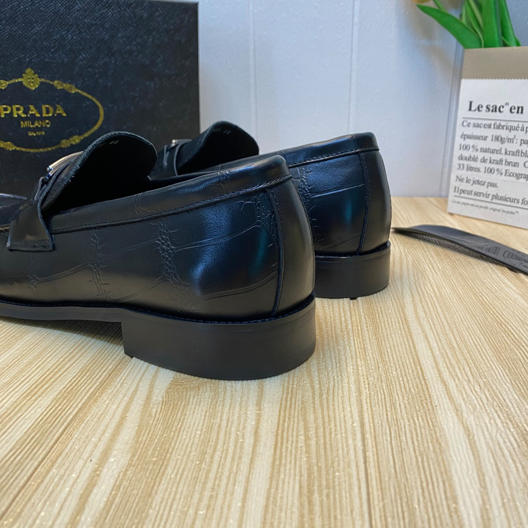 Prada men's leather shoes-6