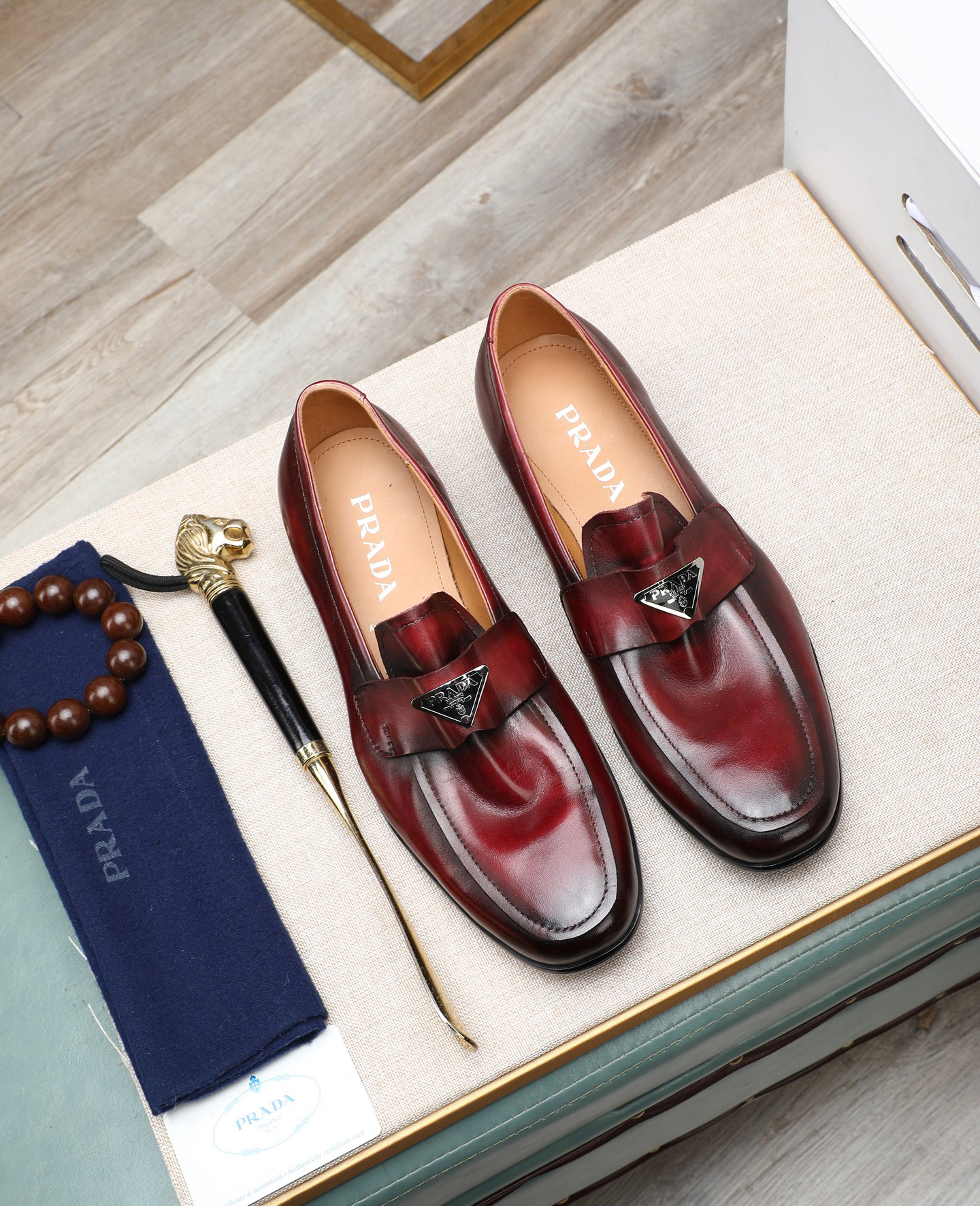 Prada men's leather shoes-60