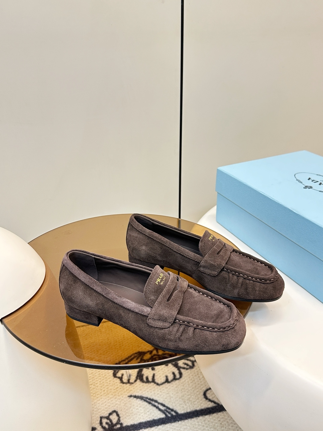 Prada women's leather shoes-48