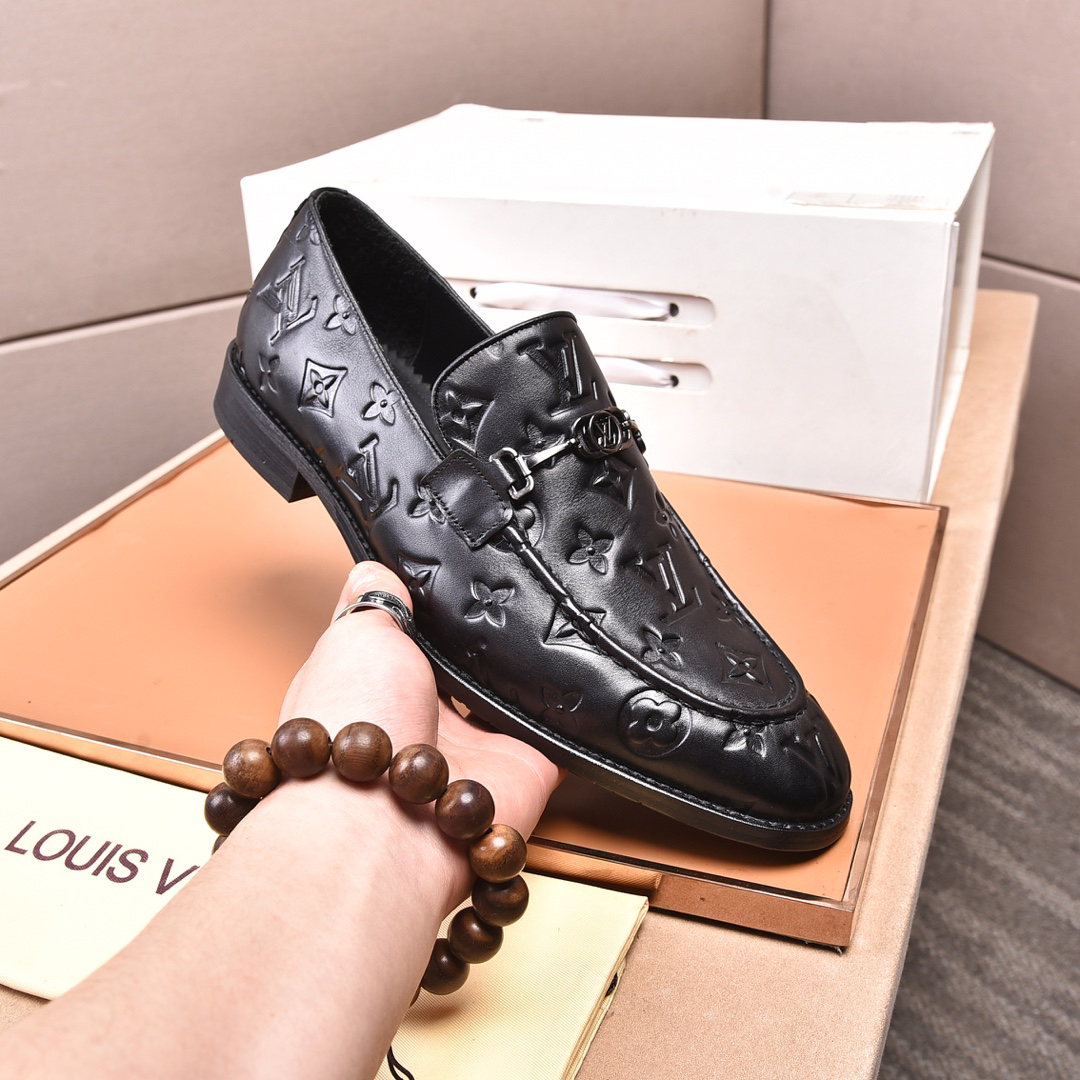 LV men's leather shoes-77