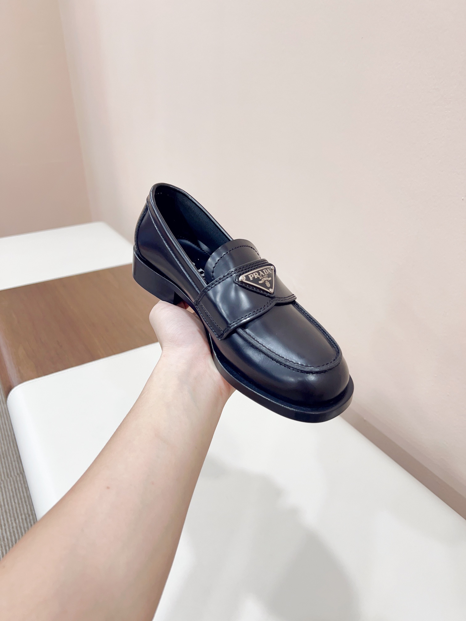 Prada women's leather shoes-16