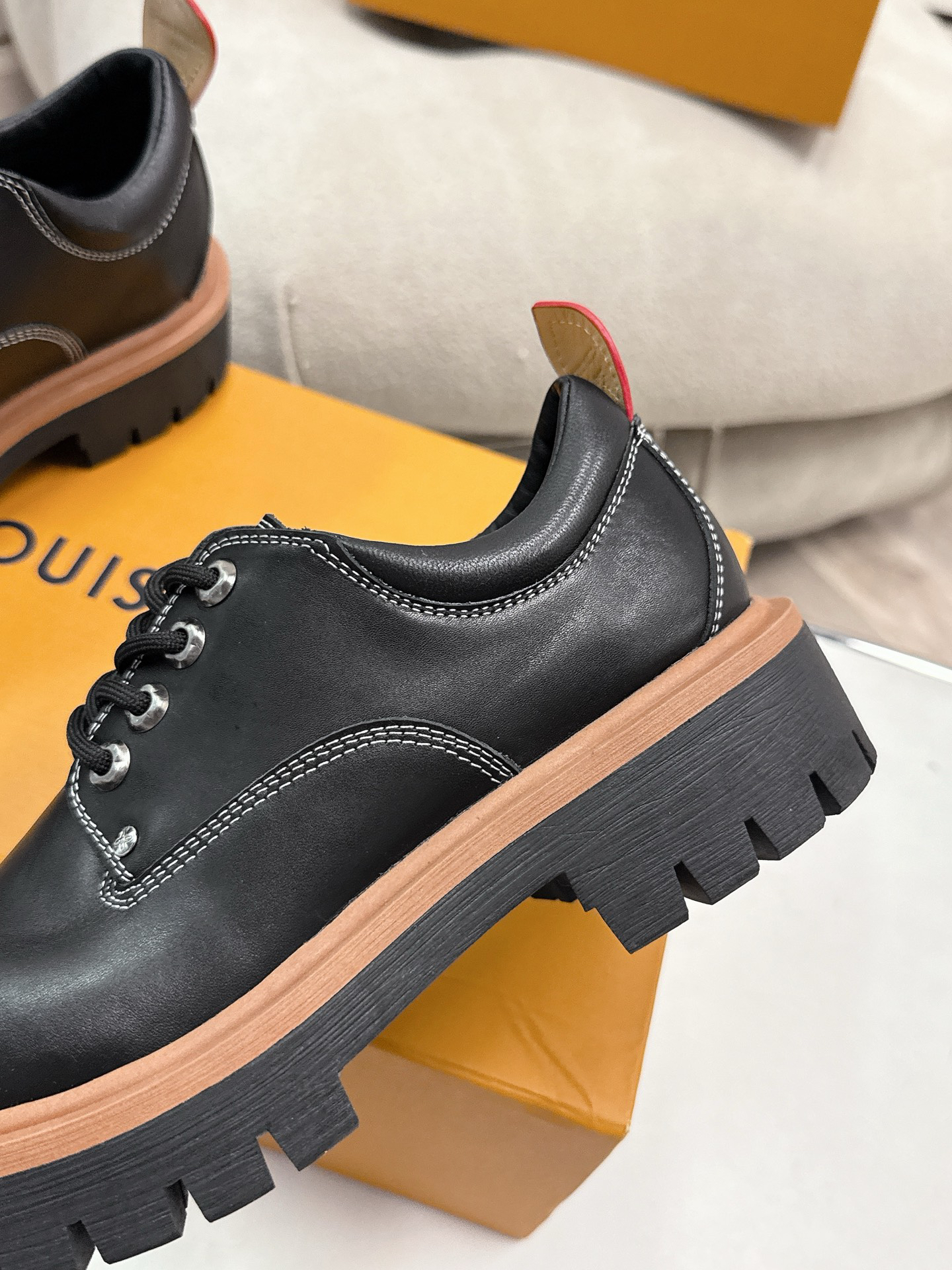 LV women's leather shoes-48