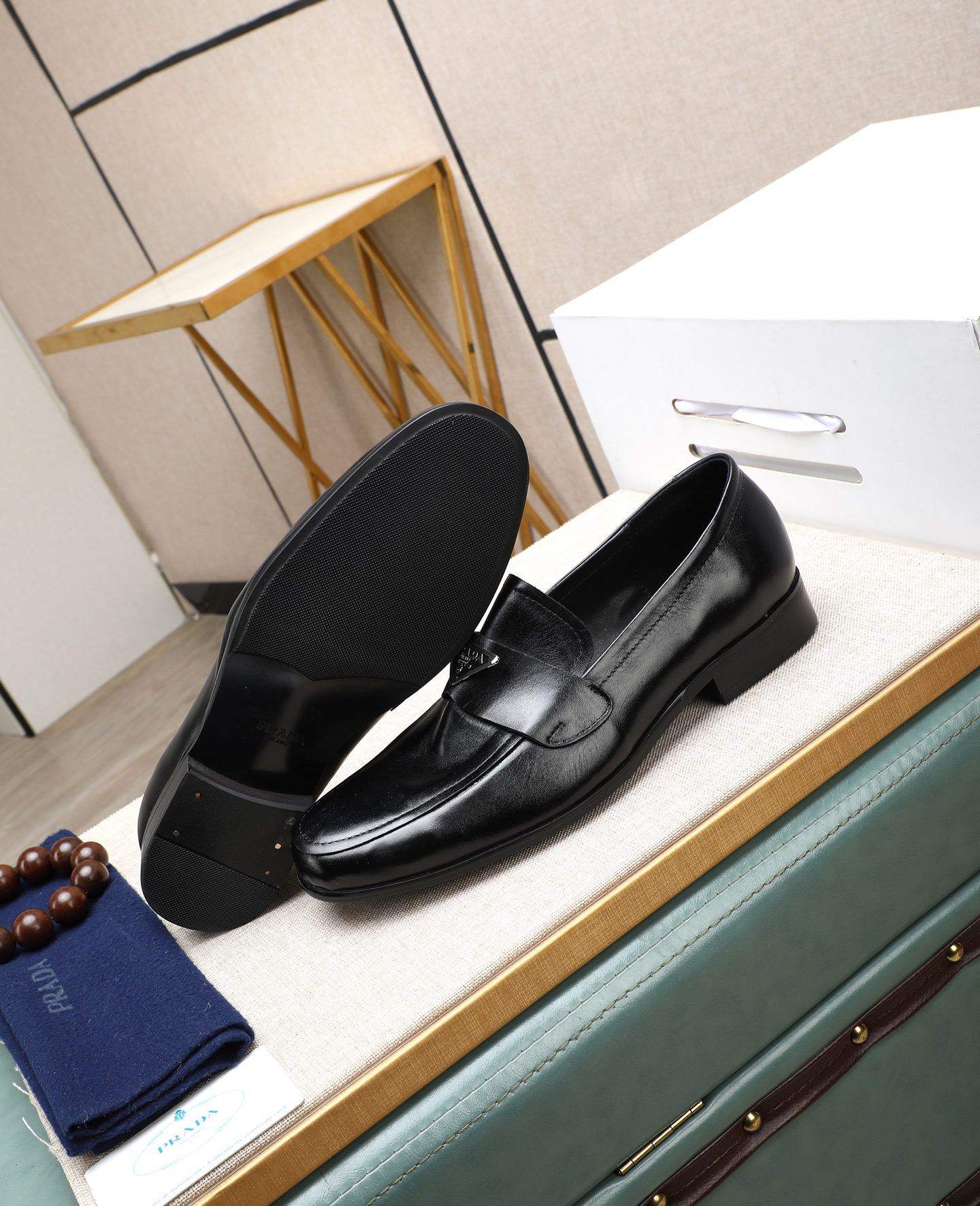 Prada men's leather shoes-61