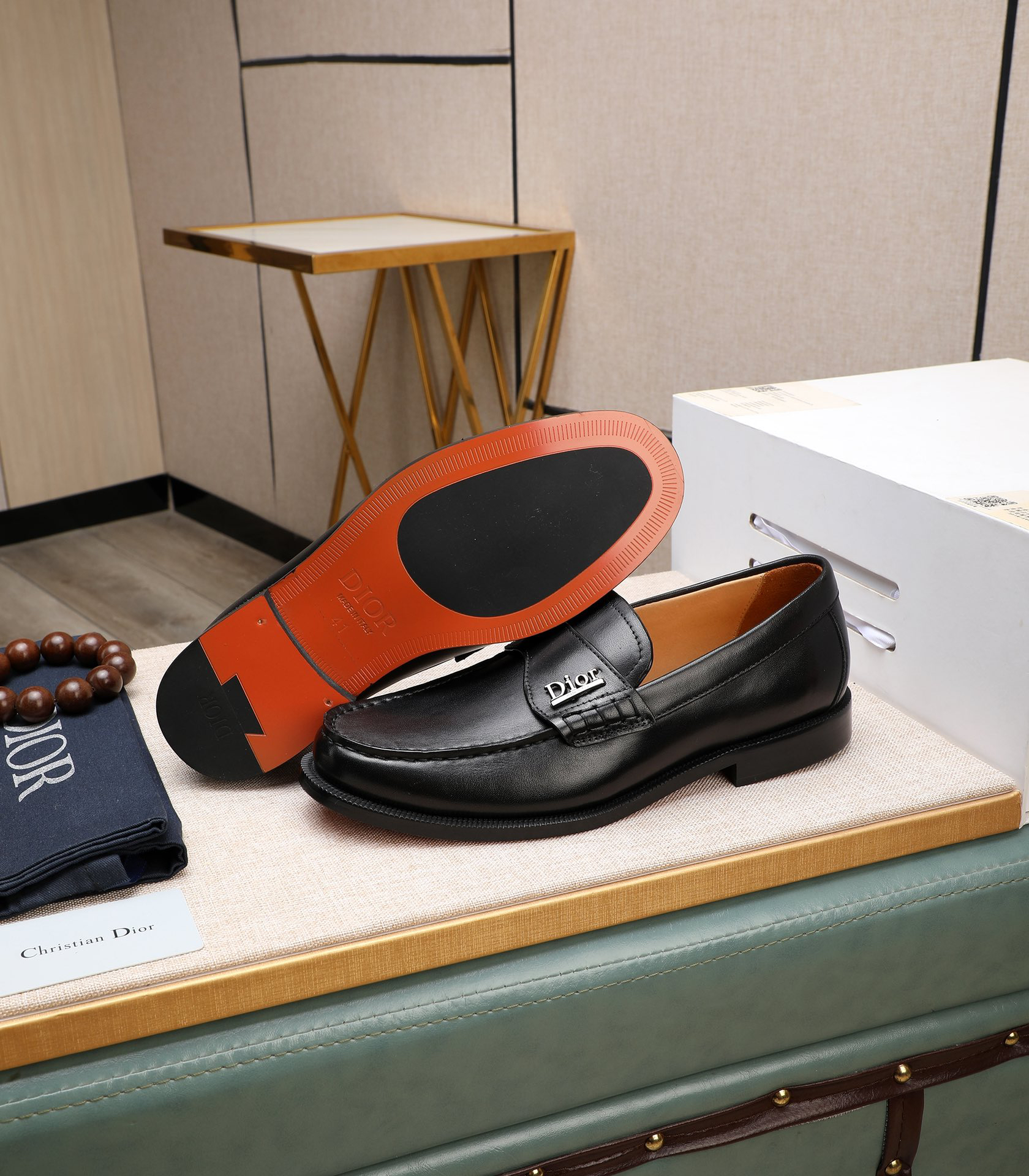 Dior men's leather shoes-64