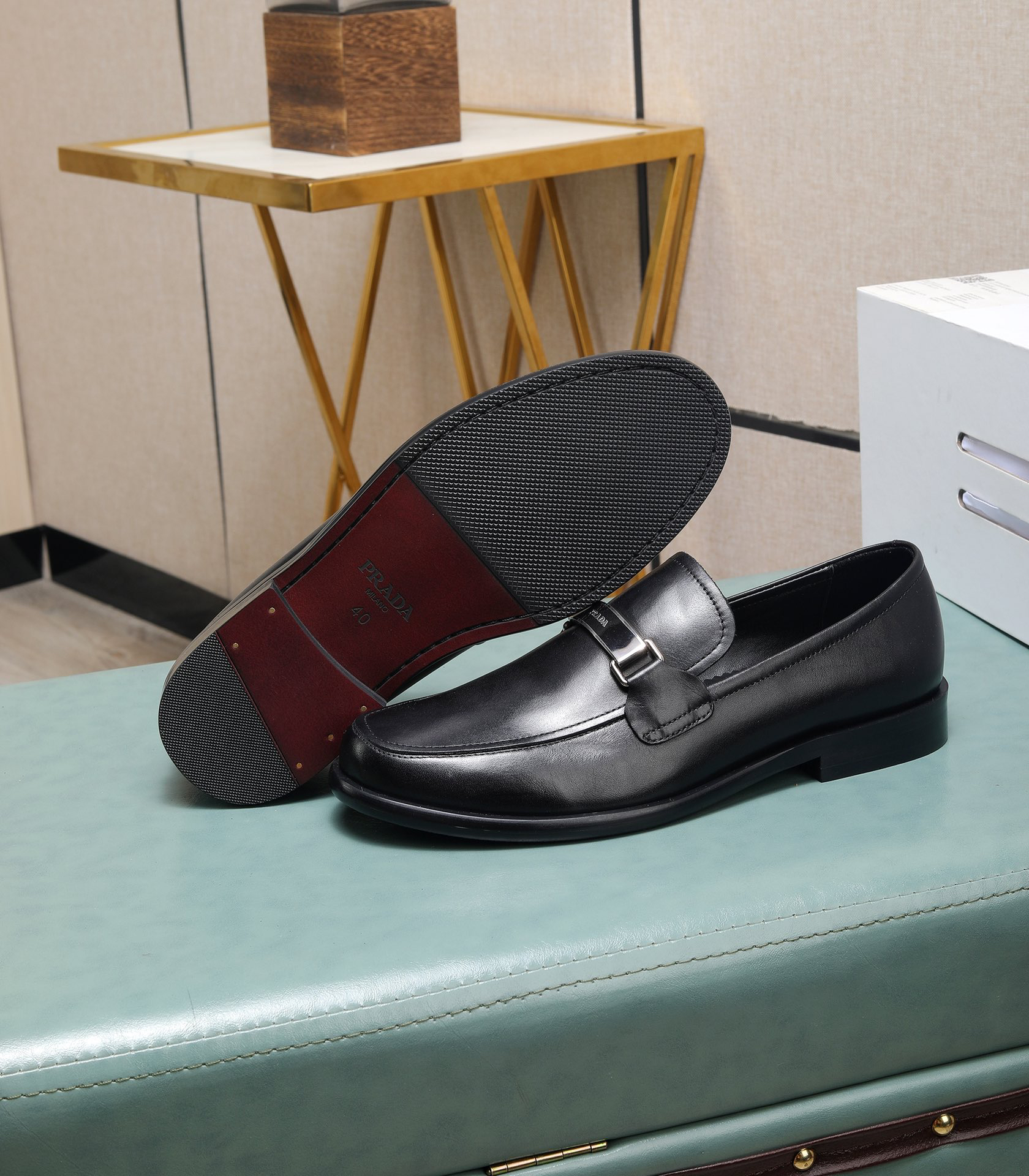 Prada men's leather shoes-30