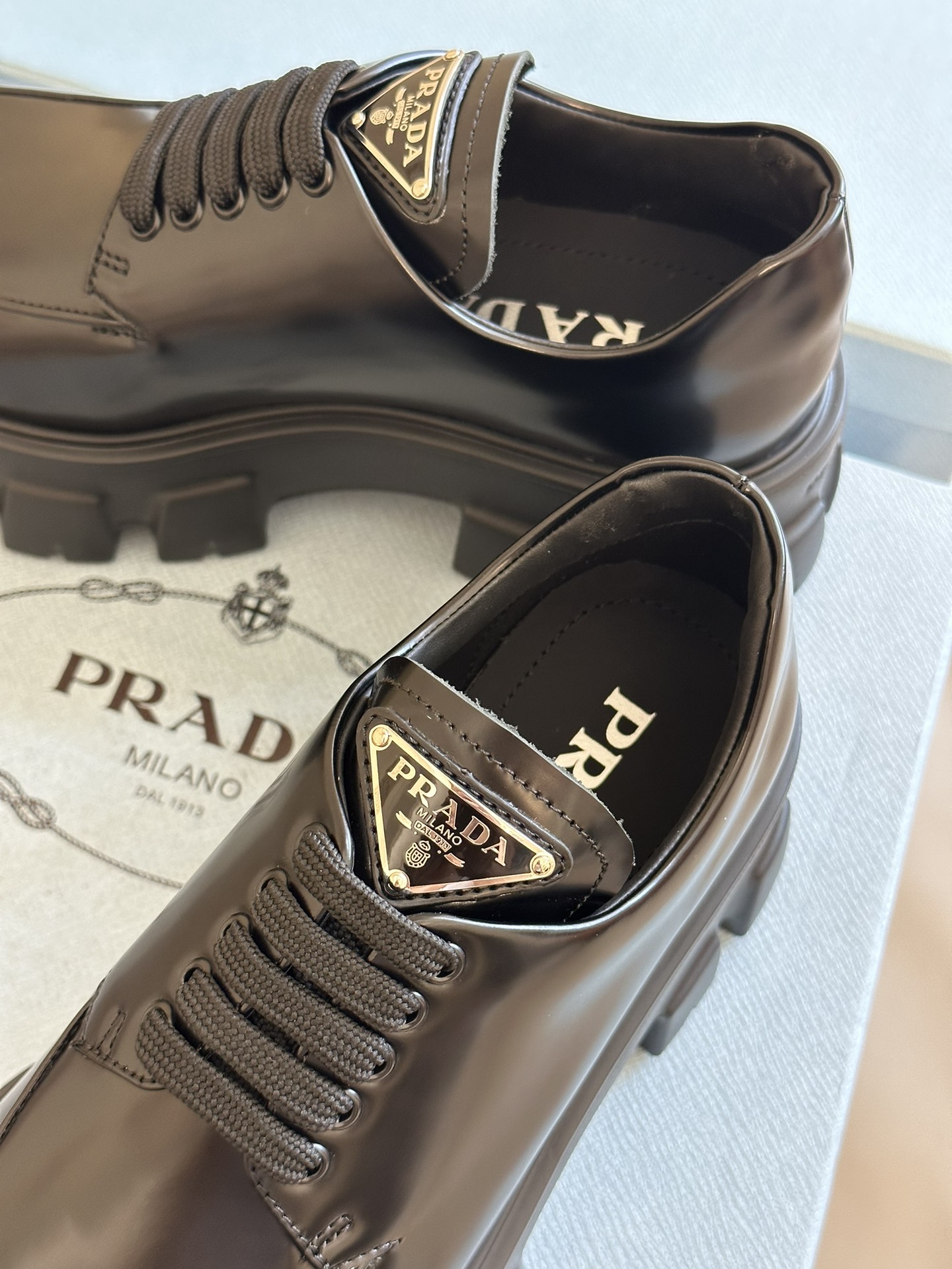 Prada women's leather shoes-32