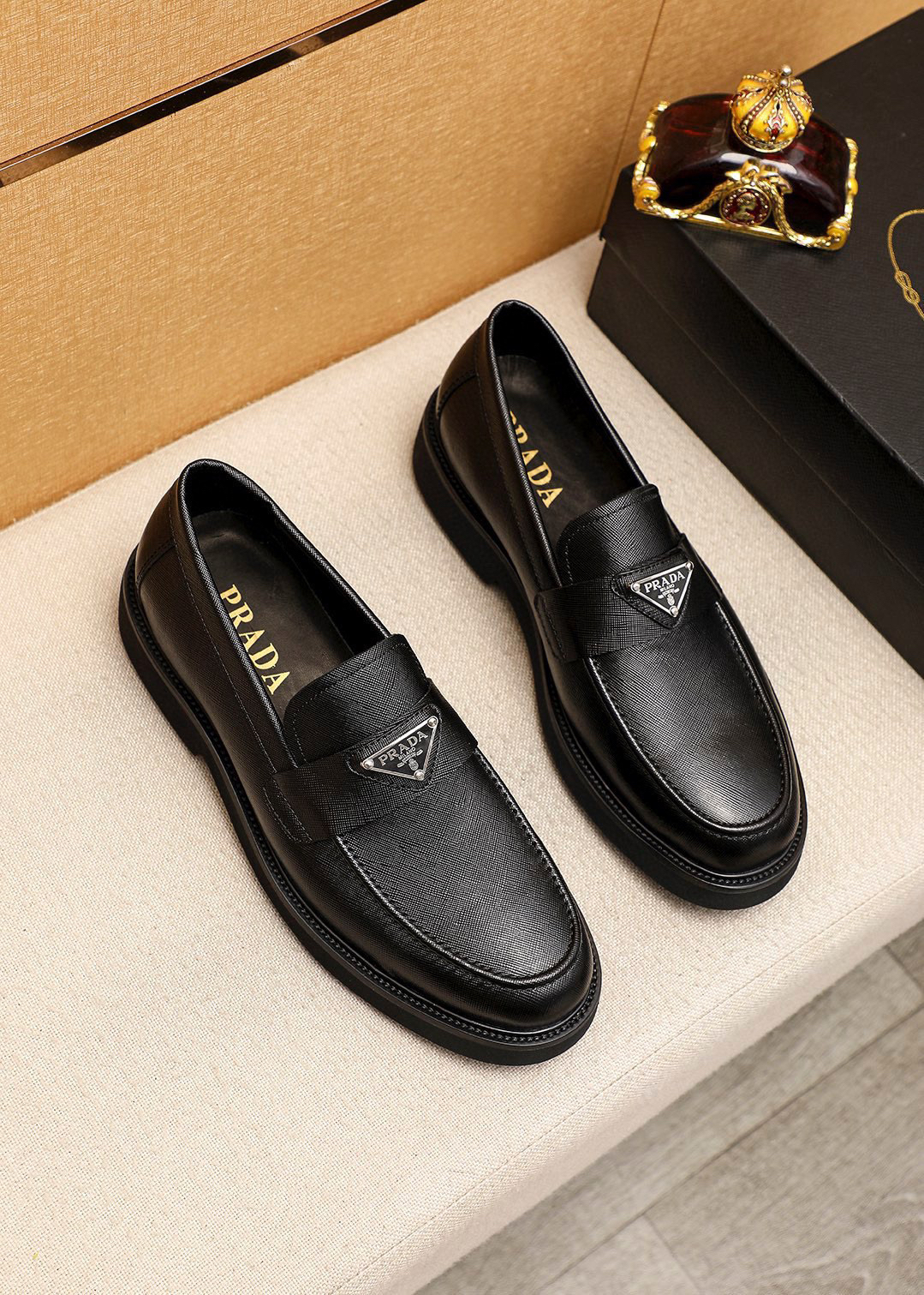 Prada men's leather shoes-56