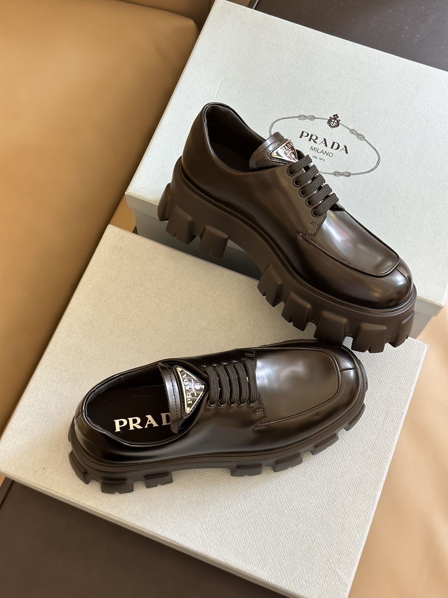 Prada women's leather shoes-32