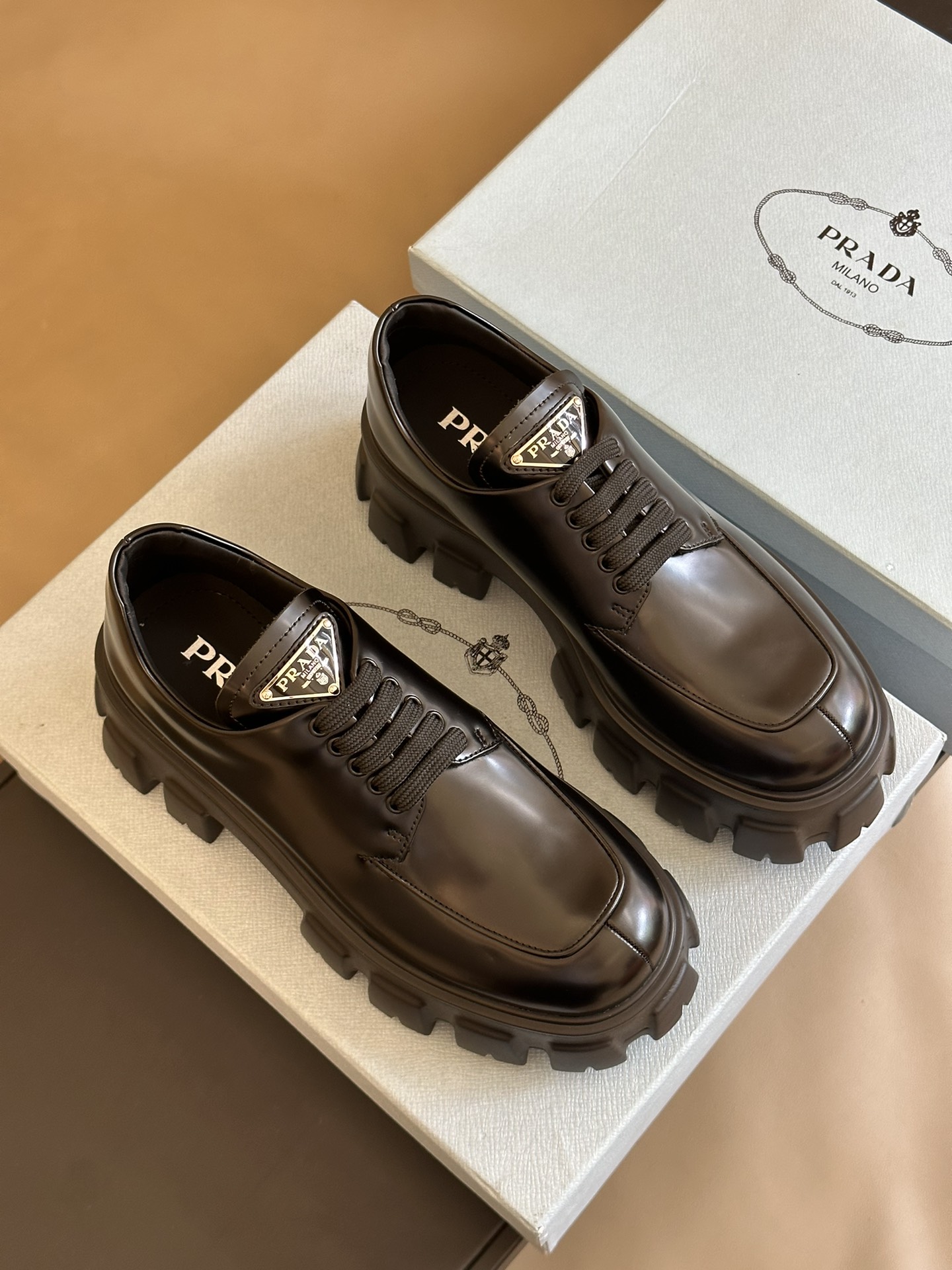 Prada women's leather shoes-32