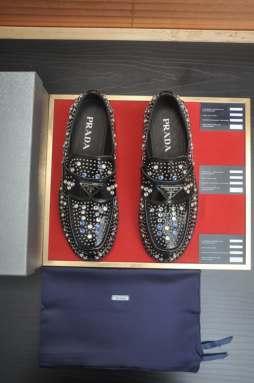 Prada men's leather shoes-50