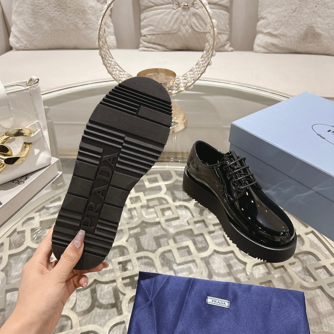 Prada women's leather shoes-20