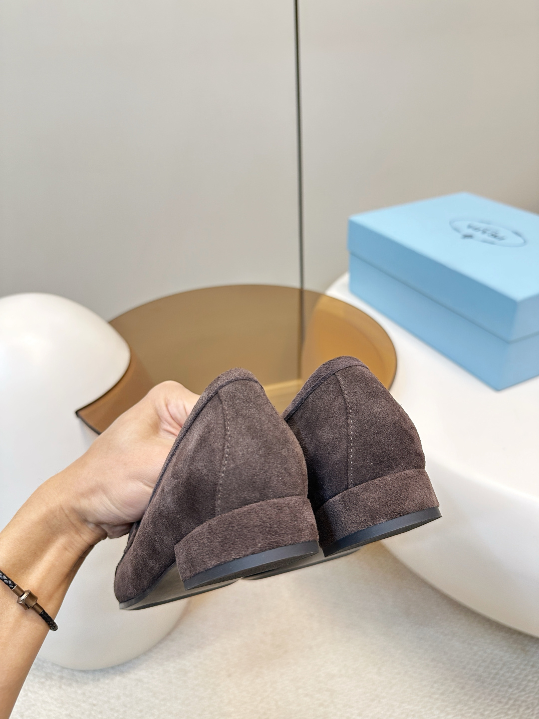 Prada women's leather shoes-48