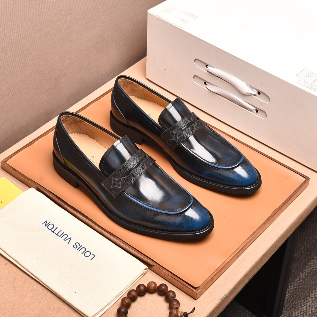 LV men's leather shoes-43