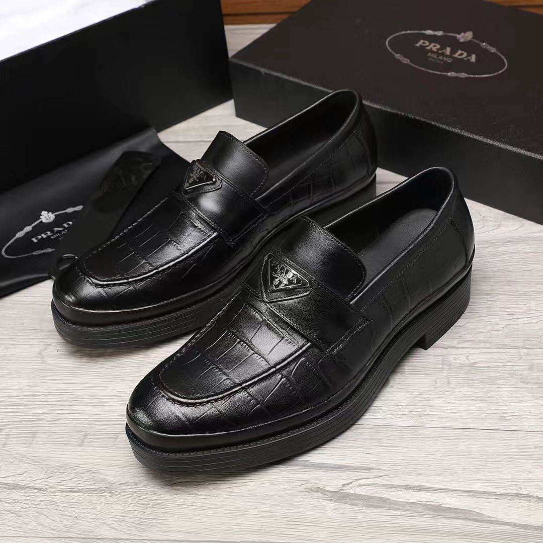 Prada men's leather shoes-75
