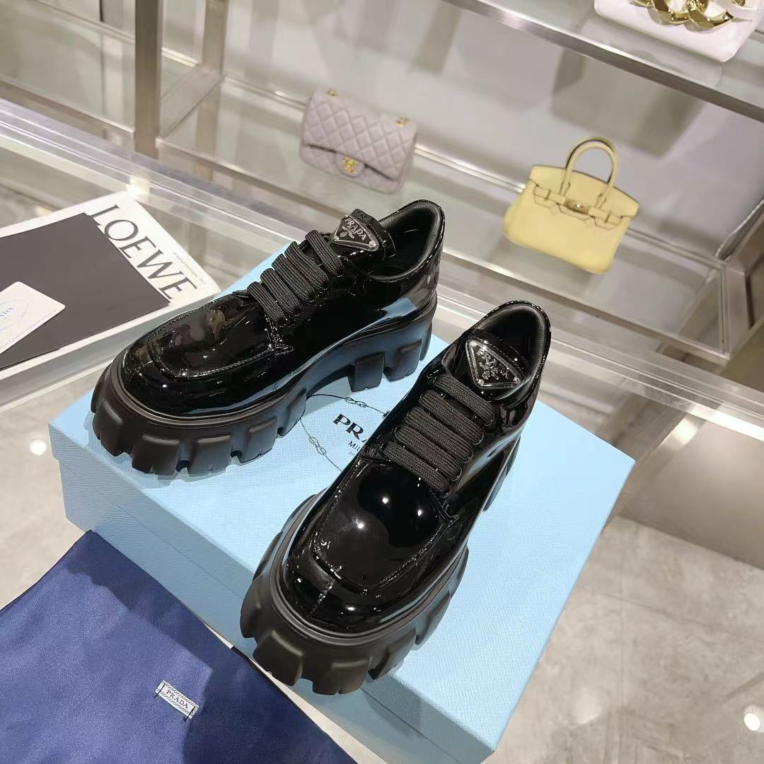 Prada women's leather shoes-19