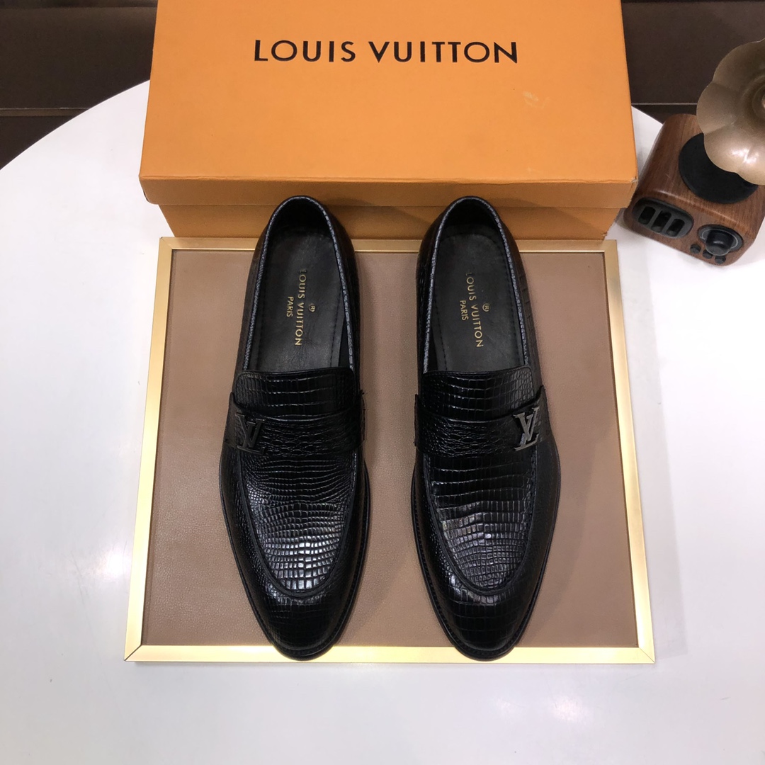 LV men's leather shoes-13