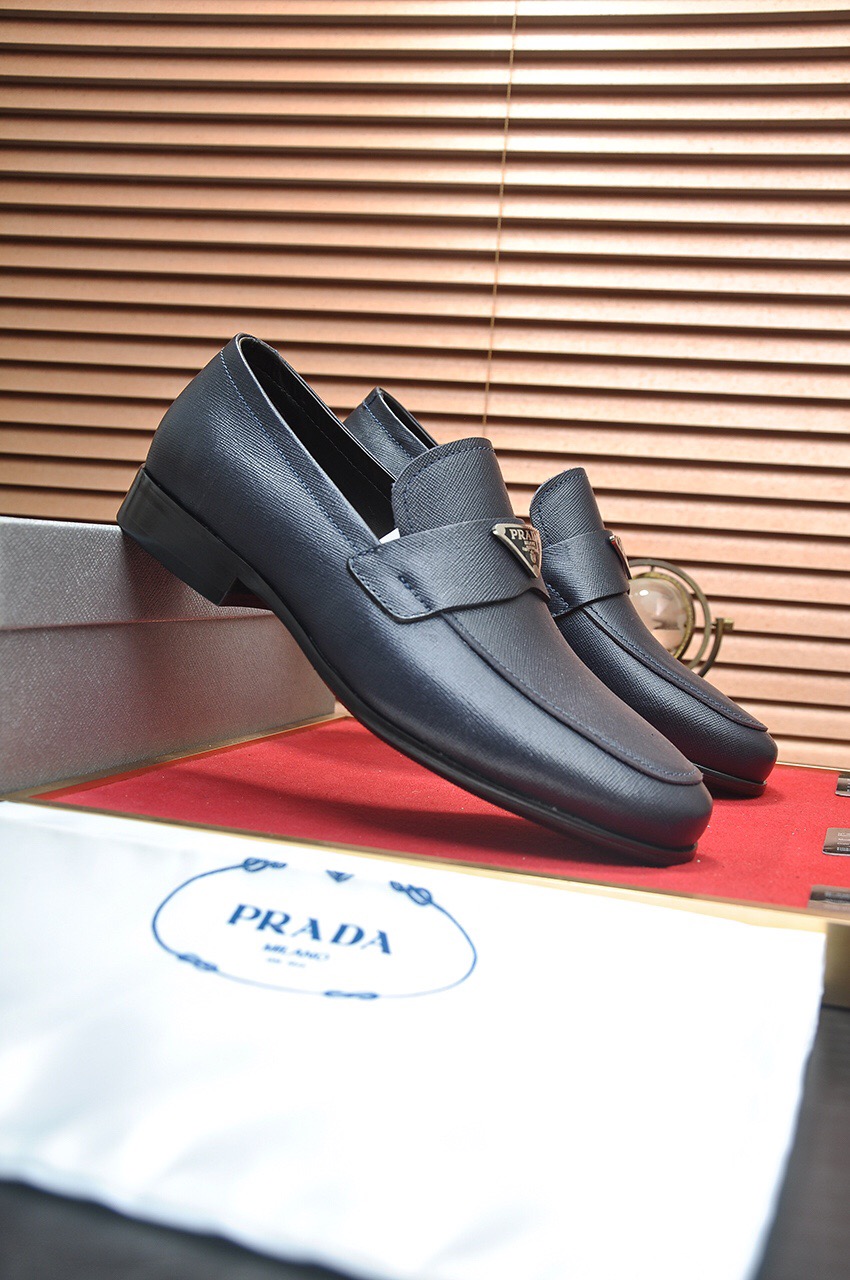 Prada men's leather shoes-25