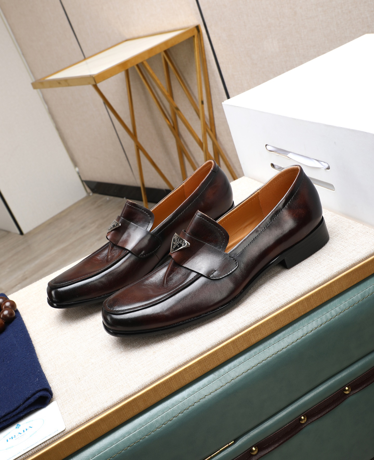 Prada men's leather shoes-57