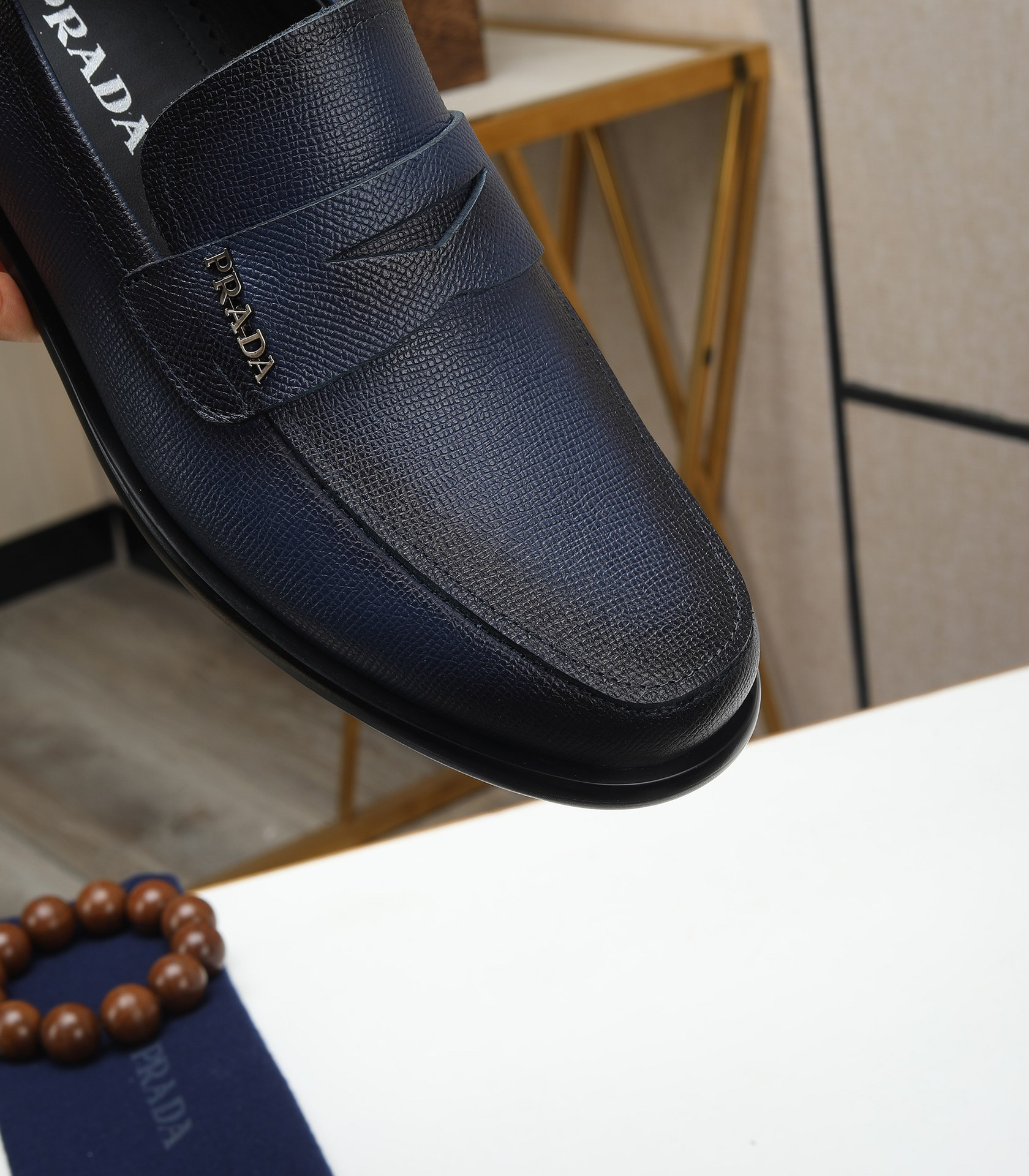 Prada men's leather shoes-63