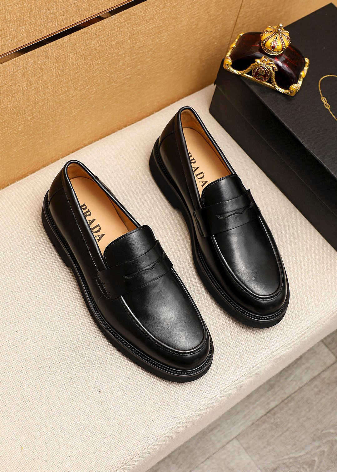Prada men's leather shoes-52