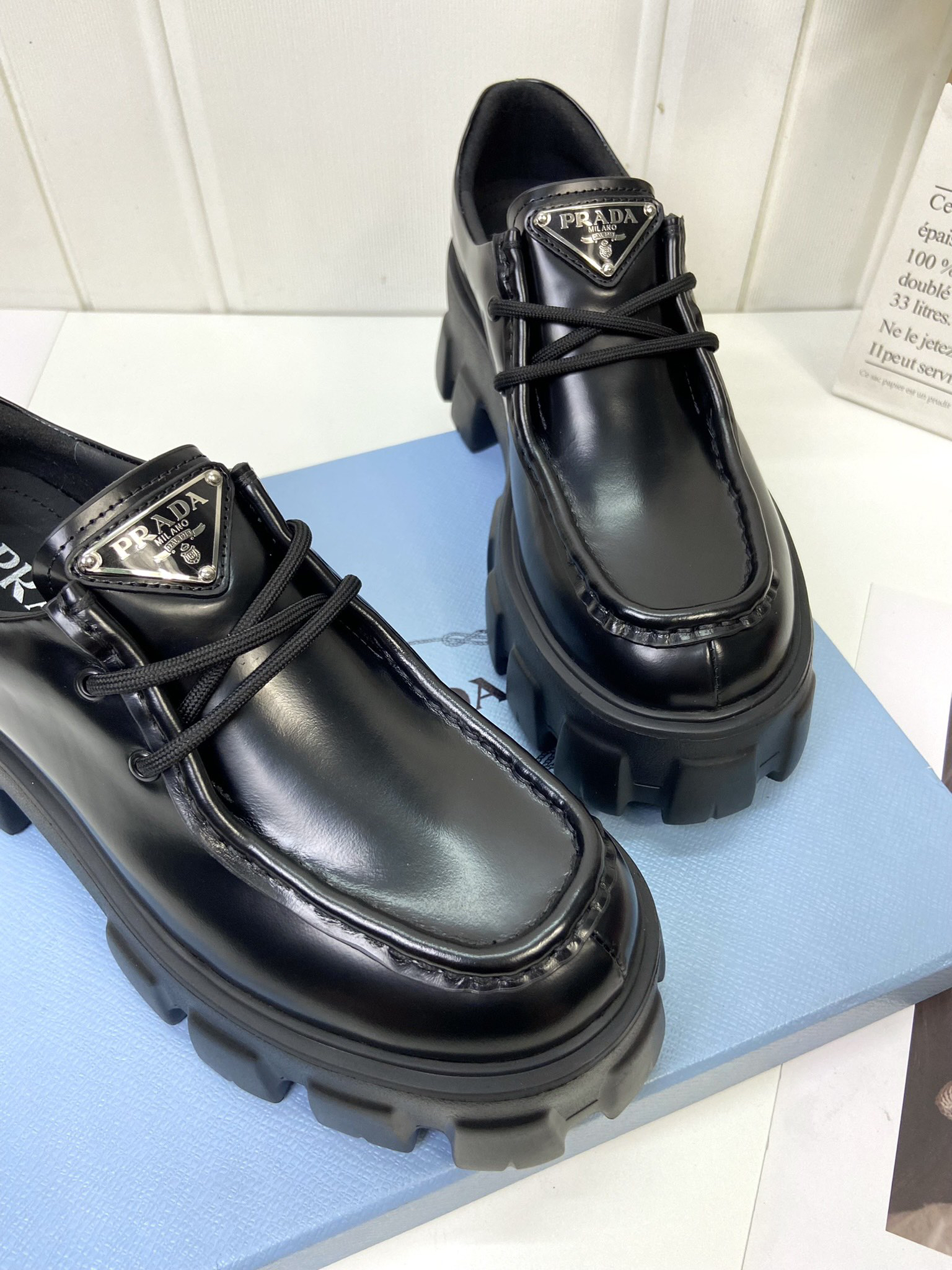 Prada women's leather shoes-1