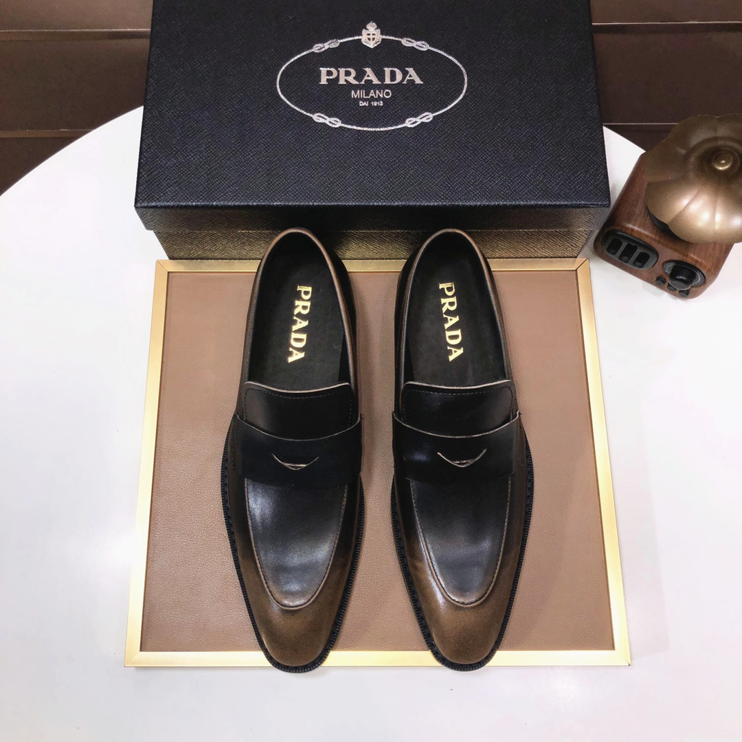 Prada men's leather shoes-35