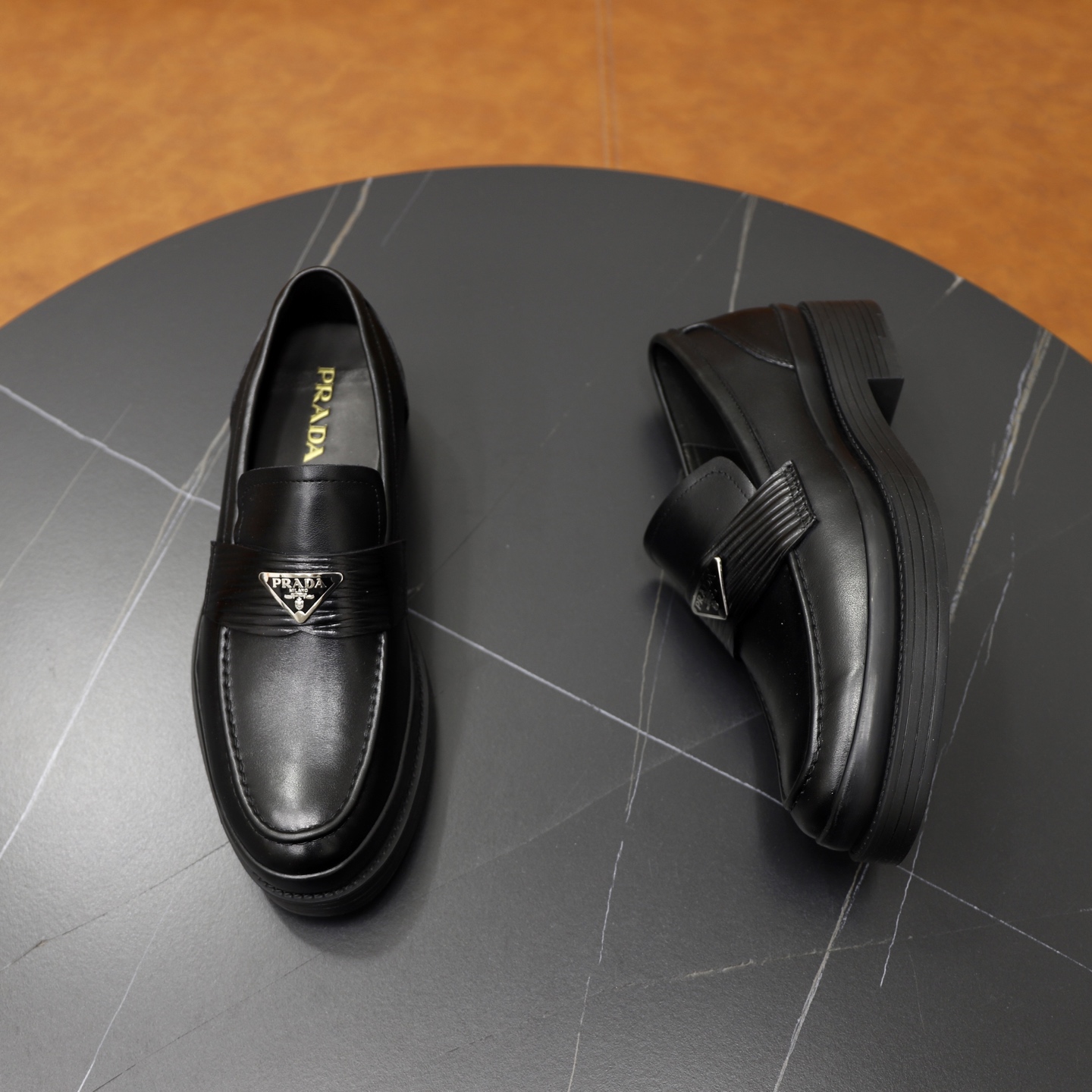 Prada men's leather shoes-67