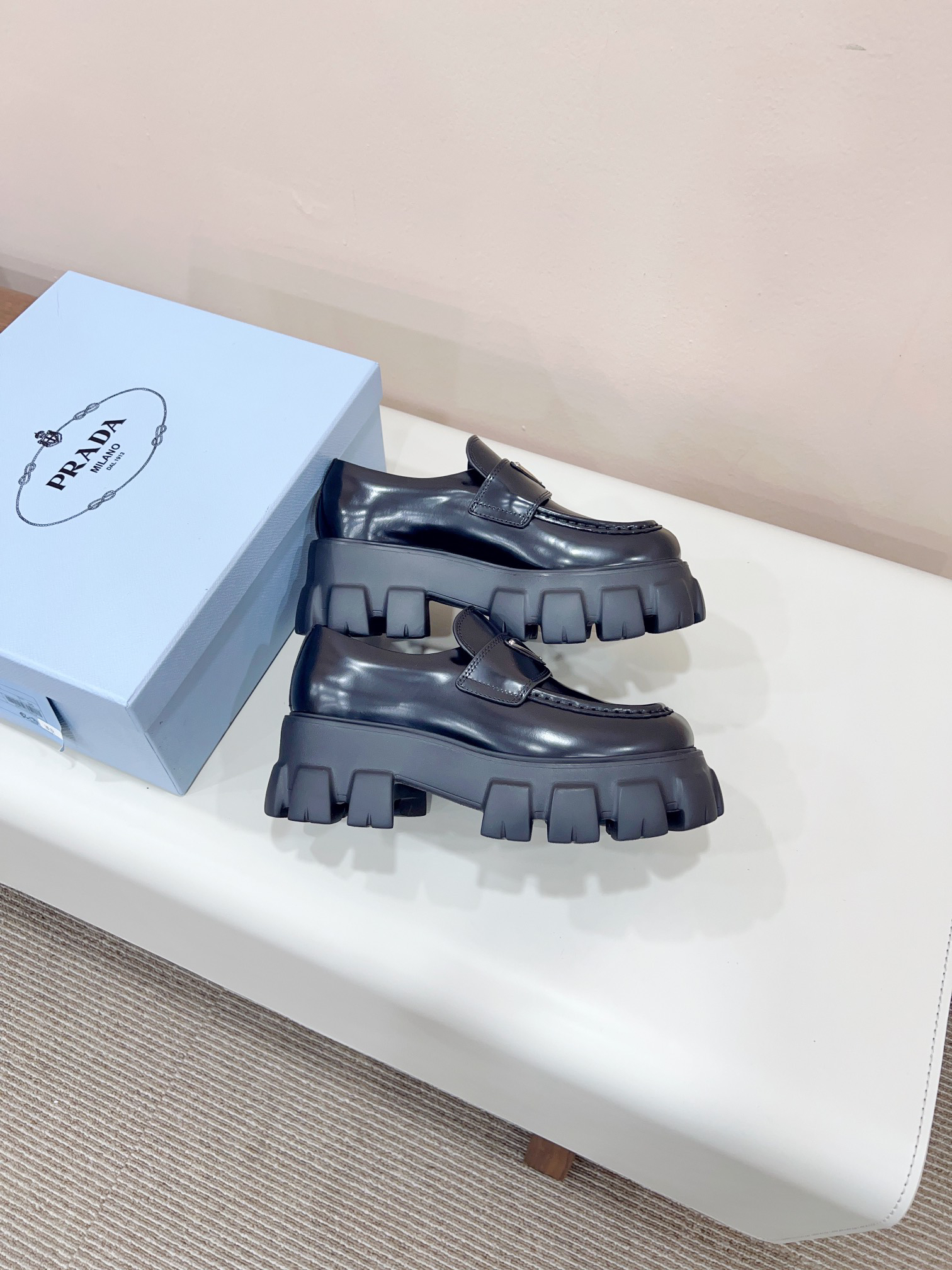 Prada men's leather shoes-48