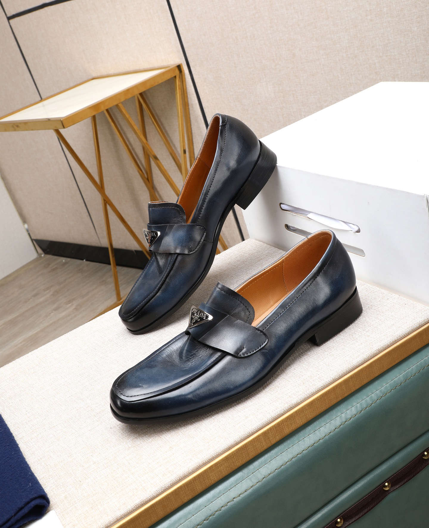 Prada men's leather shoes-58