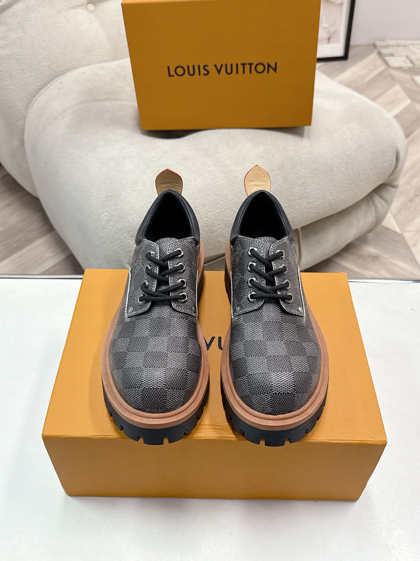 LV women's leather shoes-49