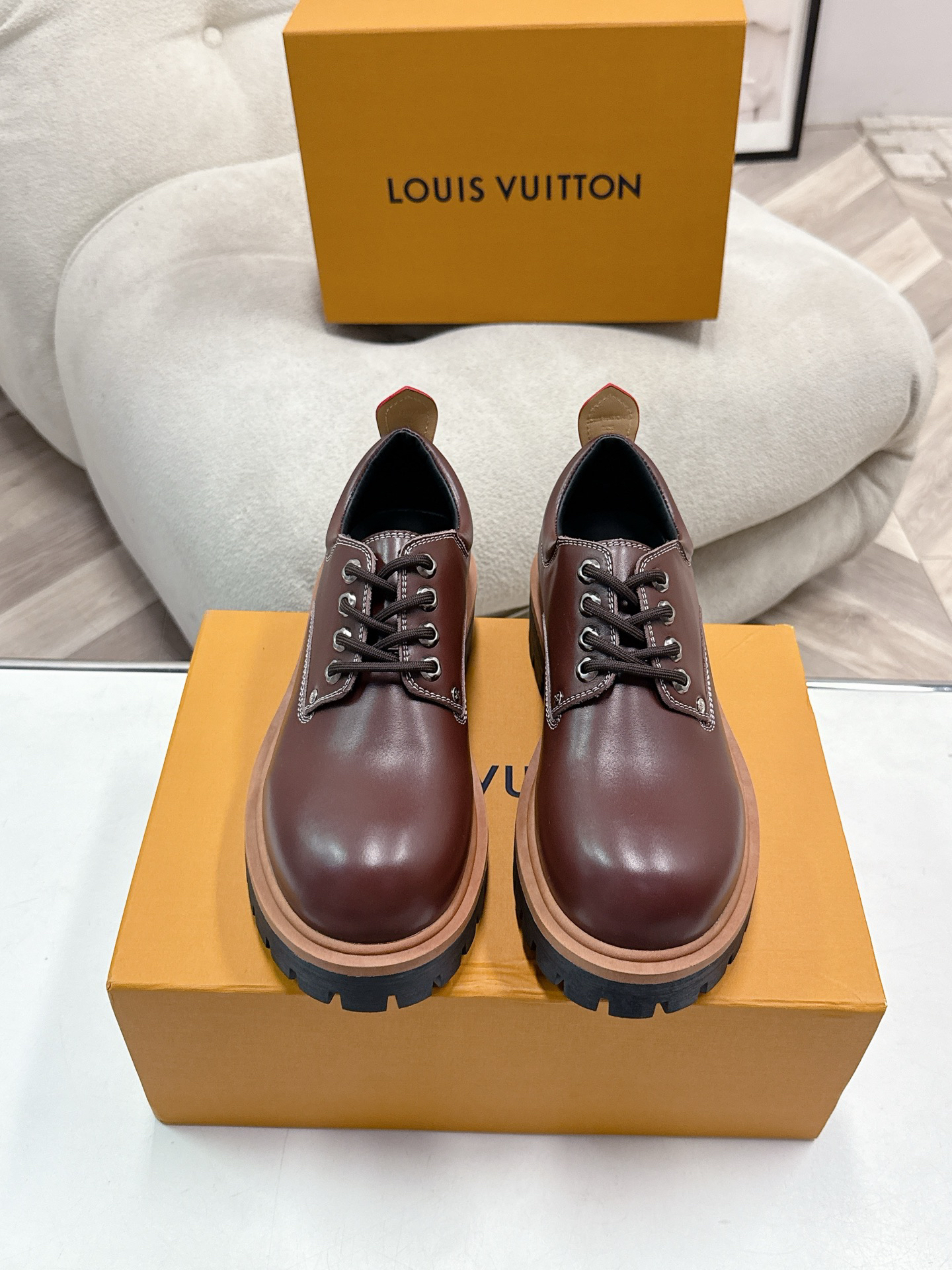 LV women's leather shoes-47