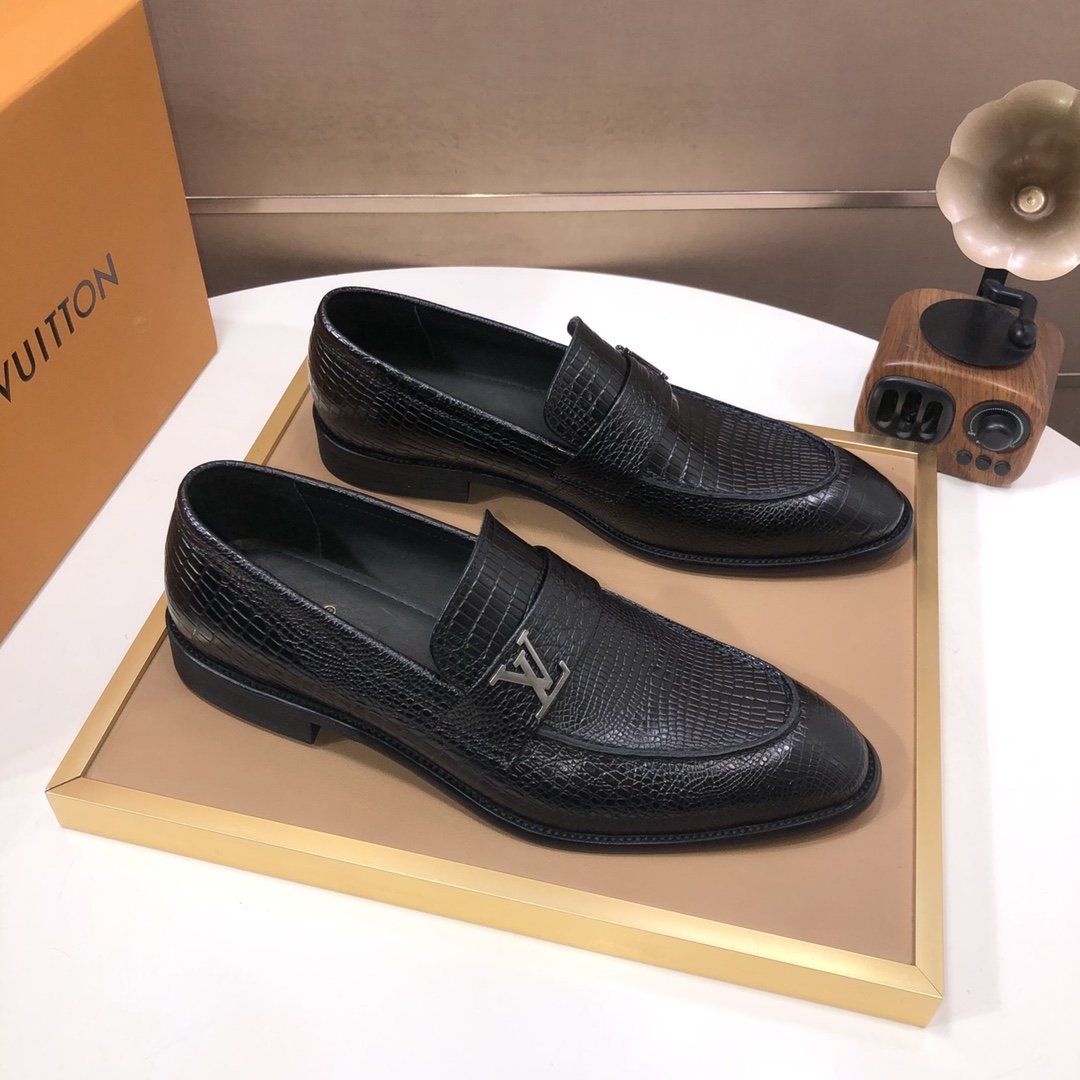 LV men's leather shoes-13