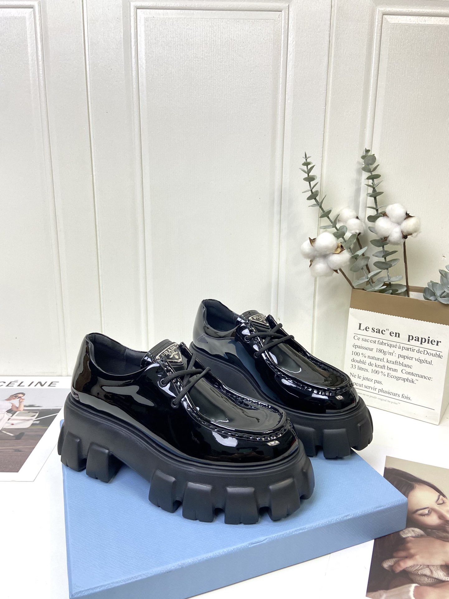 Prada women's leather shoes-28